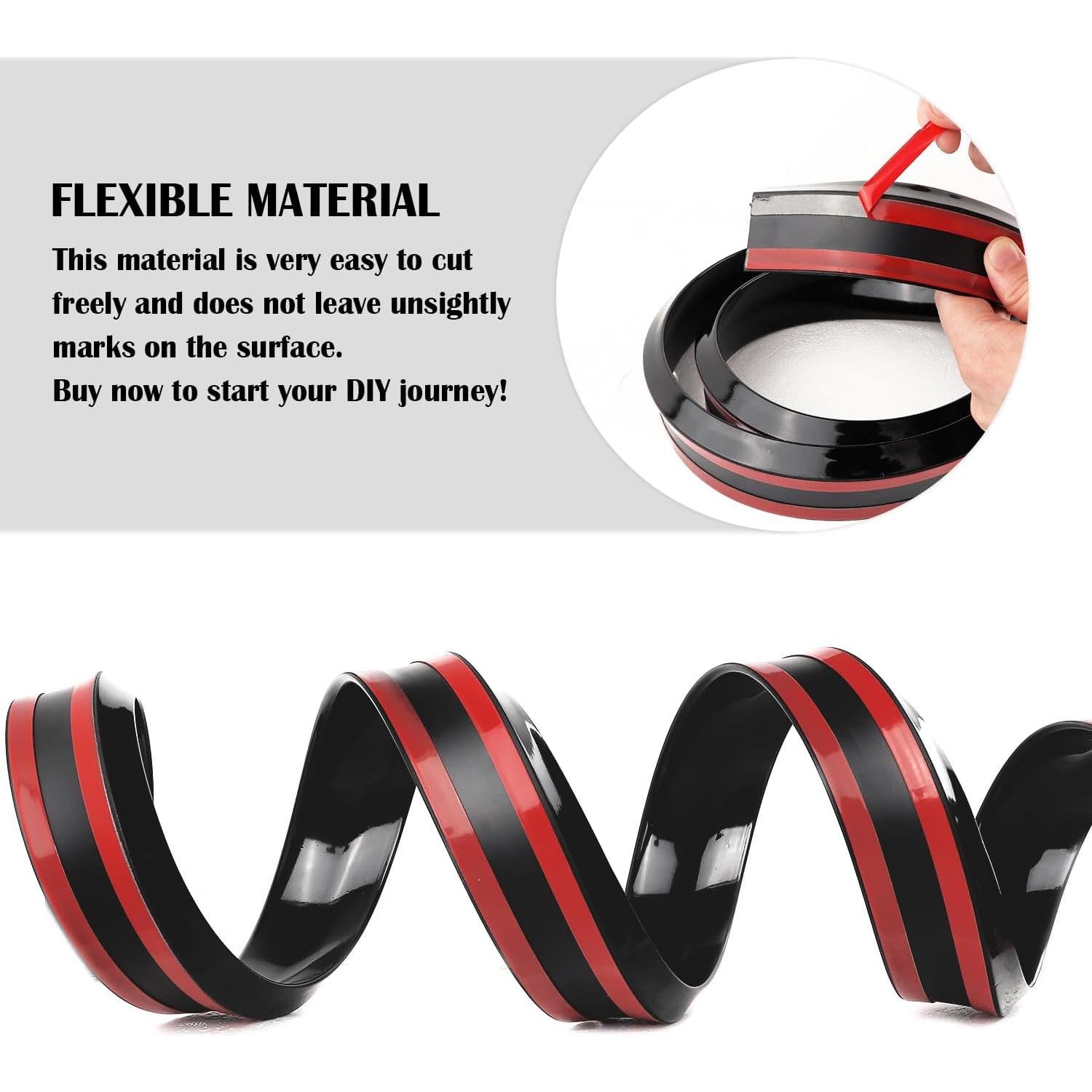 Spoilers de 1.5m Carleef Alerón Trasero Negro Autoadhesivo