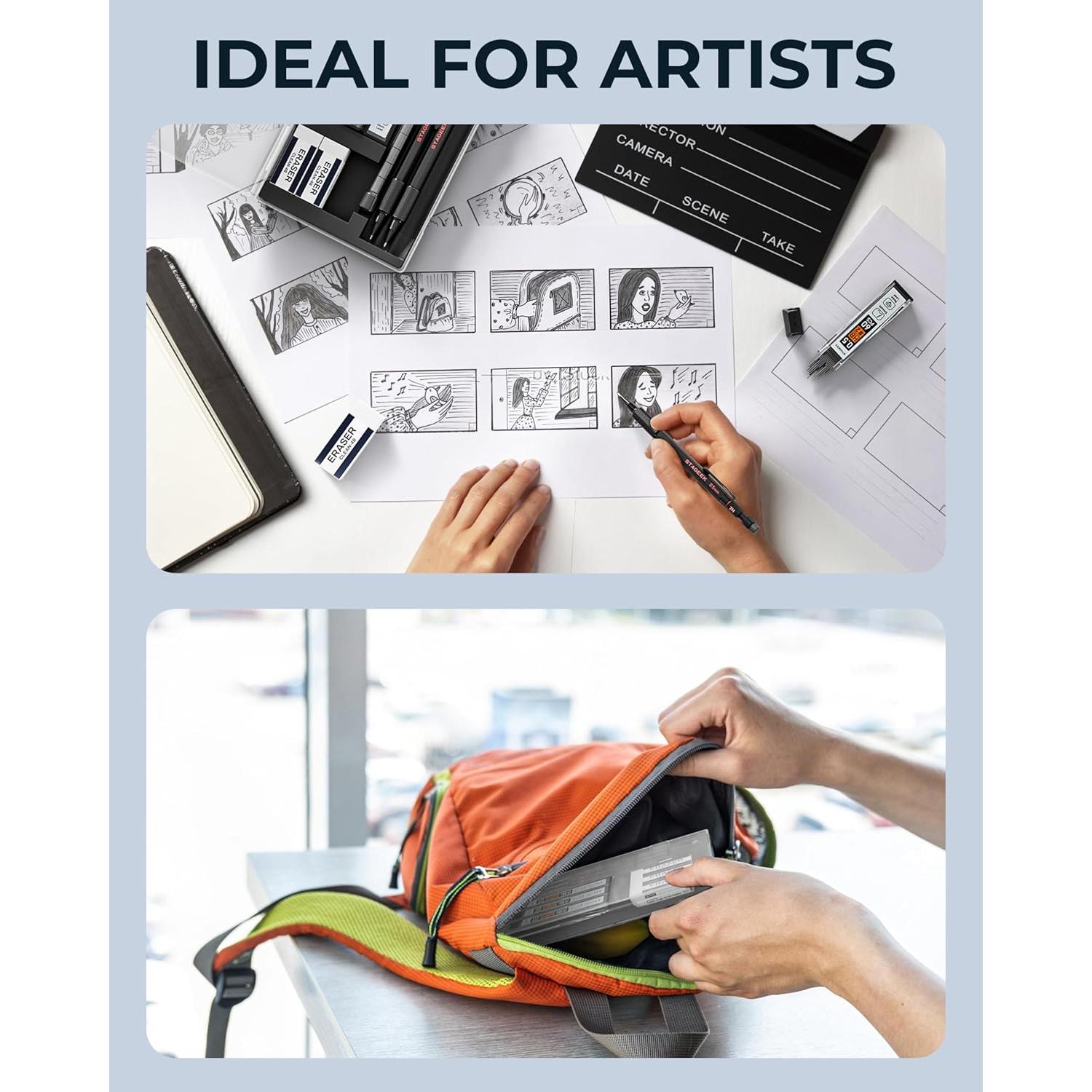 Juego de Lápices Mecánicos STAGEEK 0.7mm 21 Piezas