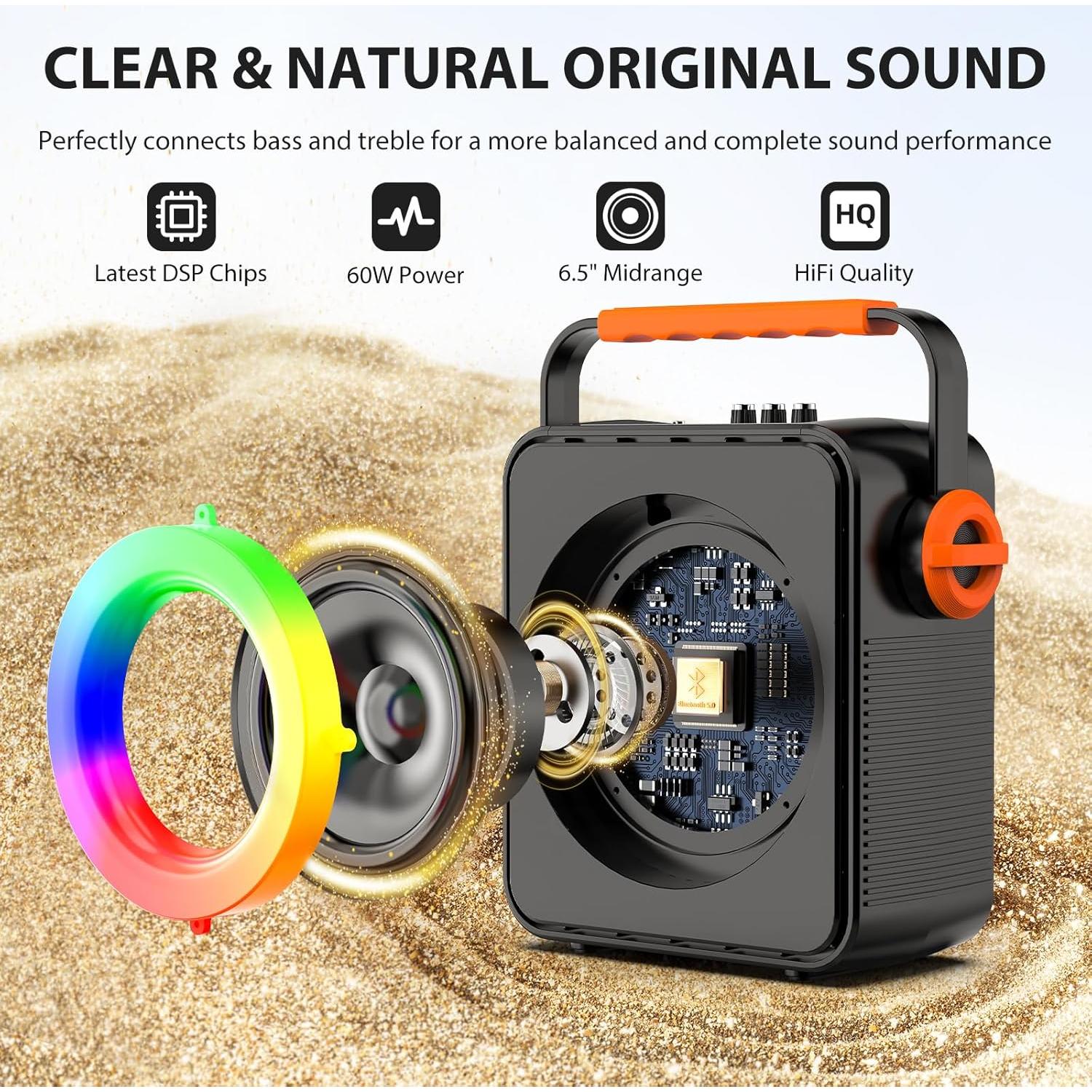 Máquina de Karaoke PPMIC S66 Bluetooth 5.3 2 Micrófonos