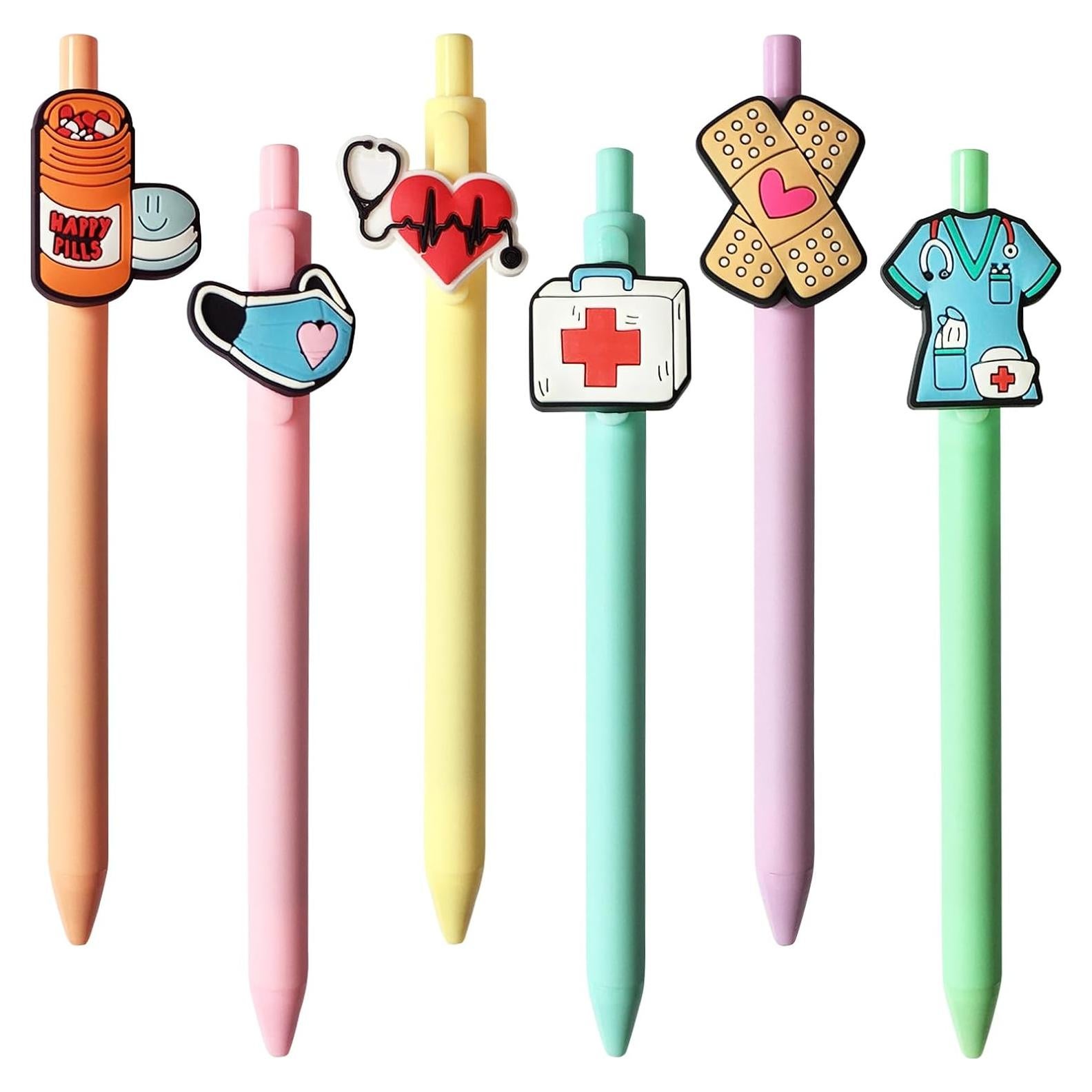 Bolígrafos de Gel LSLSHY para Enfermeras - 6 Piezas Multicolor