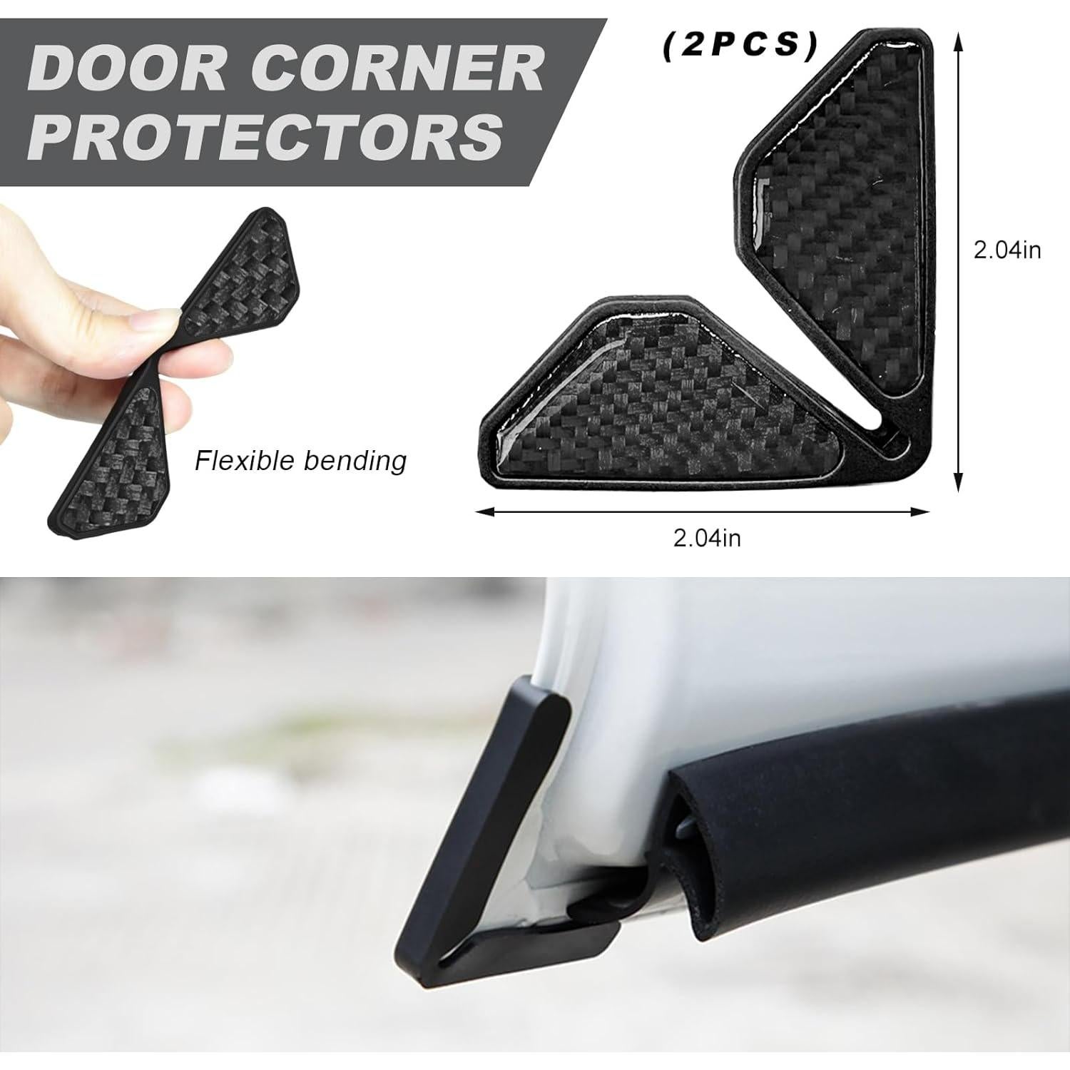 Protector de Esquinas de Puerta de Coche DXNQ Negro 2 Pcs