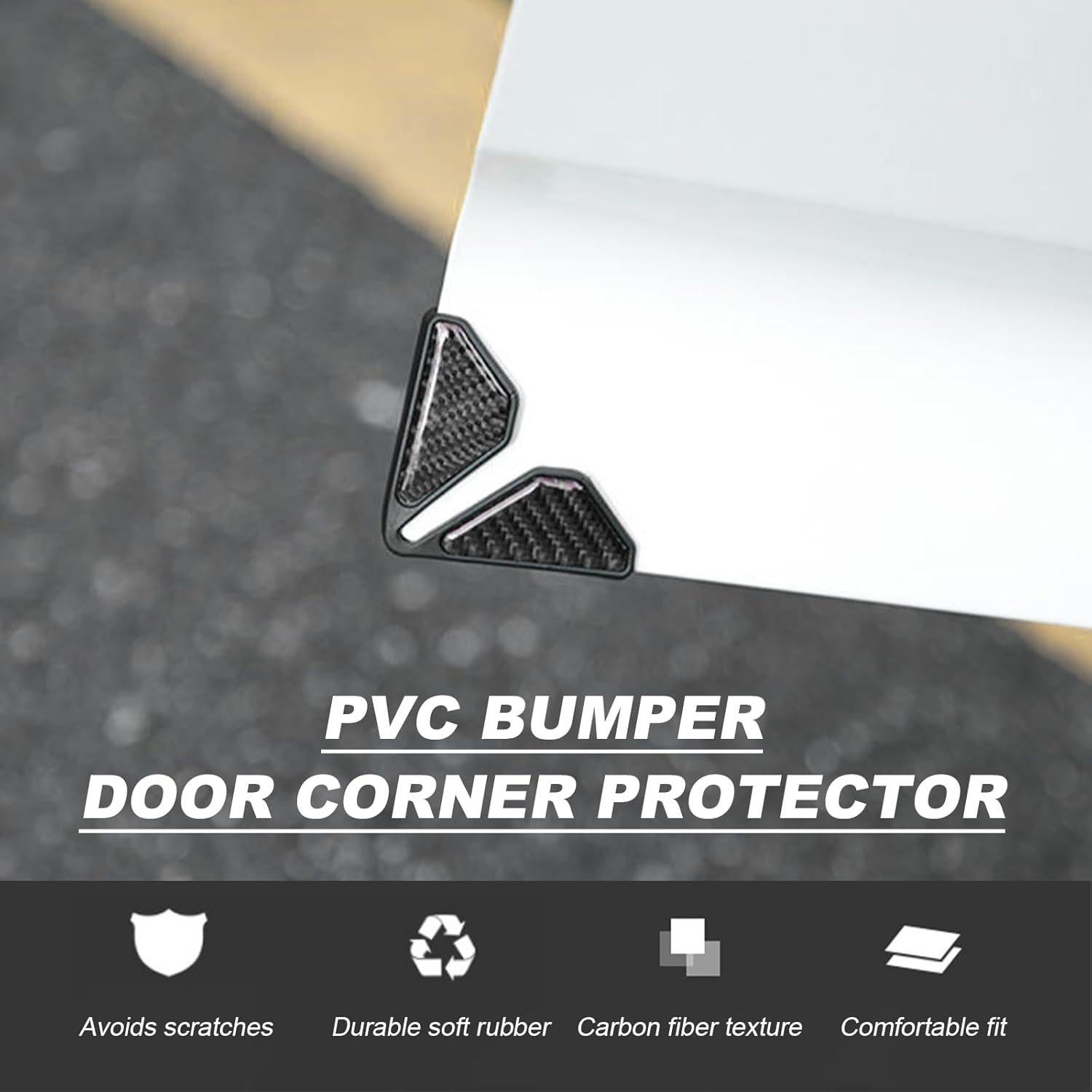 Protector de Esquinas de Puerta de Coche DXNQ Negro 2 Pcs