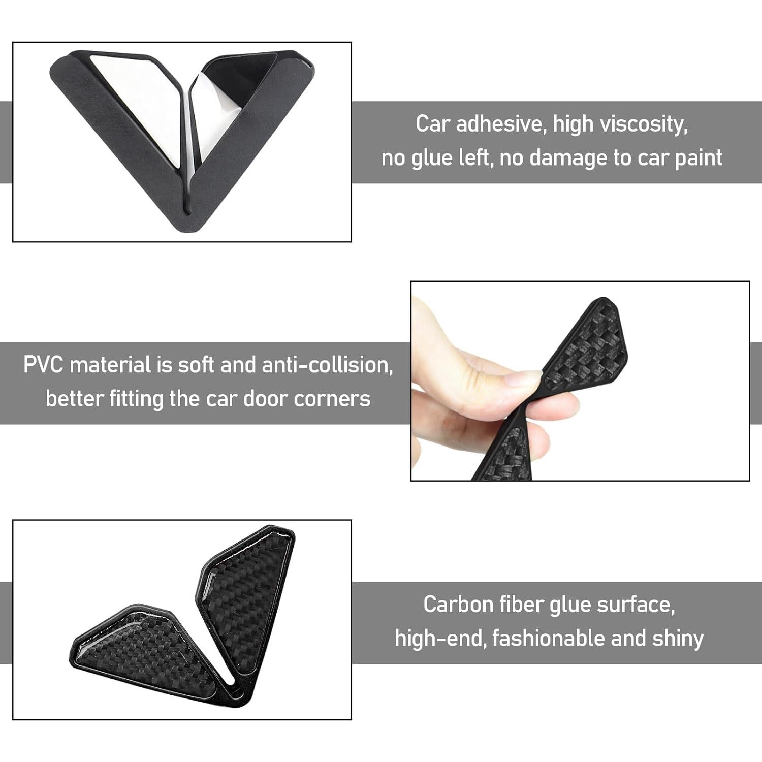 Protector de Esquinas de Puerta de Coche DXNQ Negro 2 Pcs