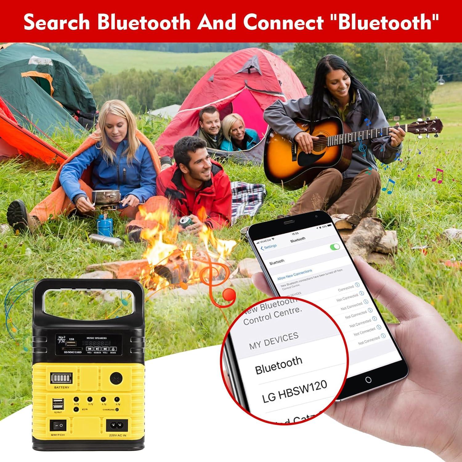 Generador Solar Upusa 10000mAh con Panel y 3 Lámparas LED