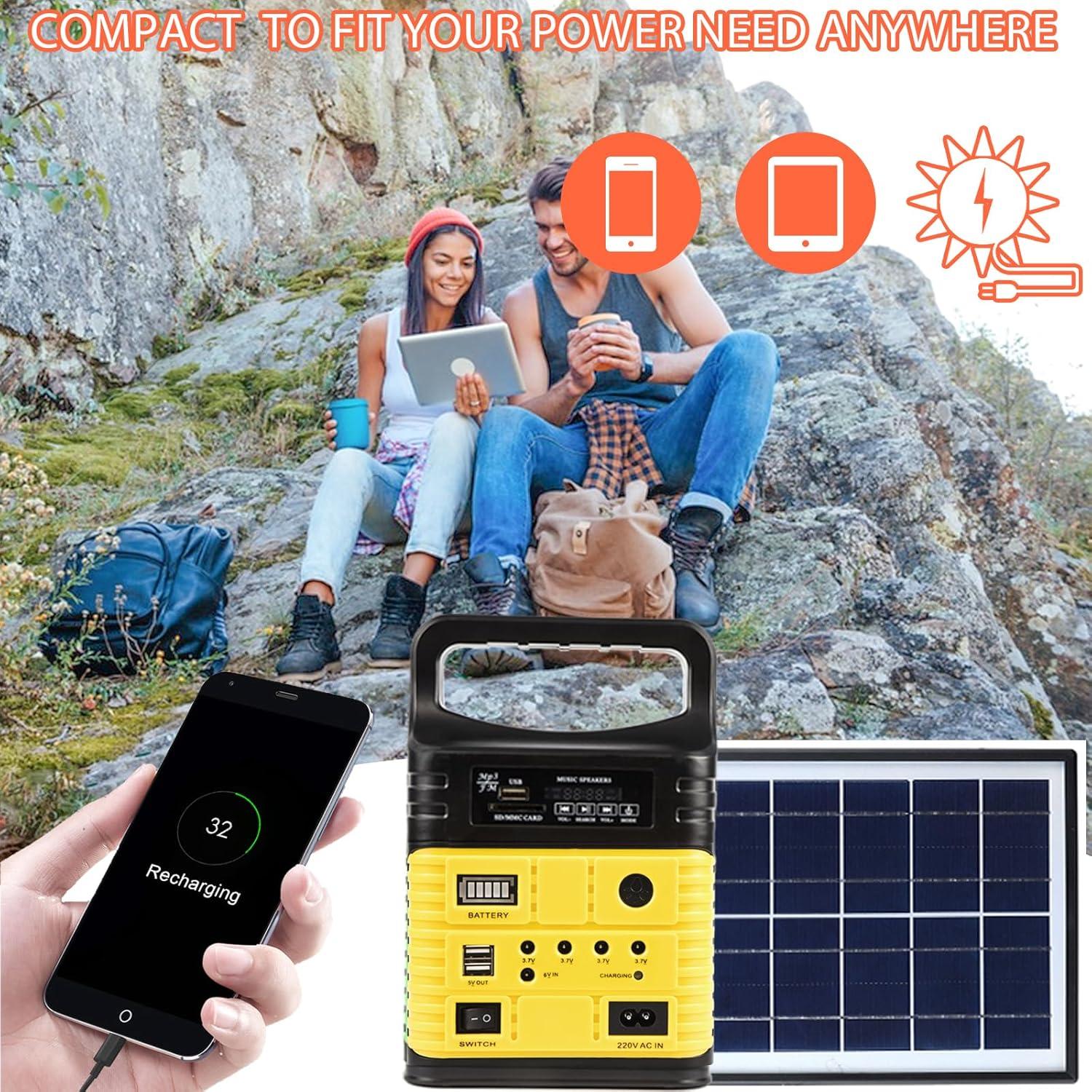 Generador Solar Upusa 10000mAh con Panel y 3 Lámparas LED