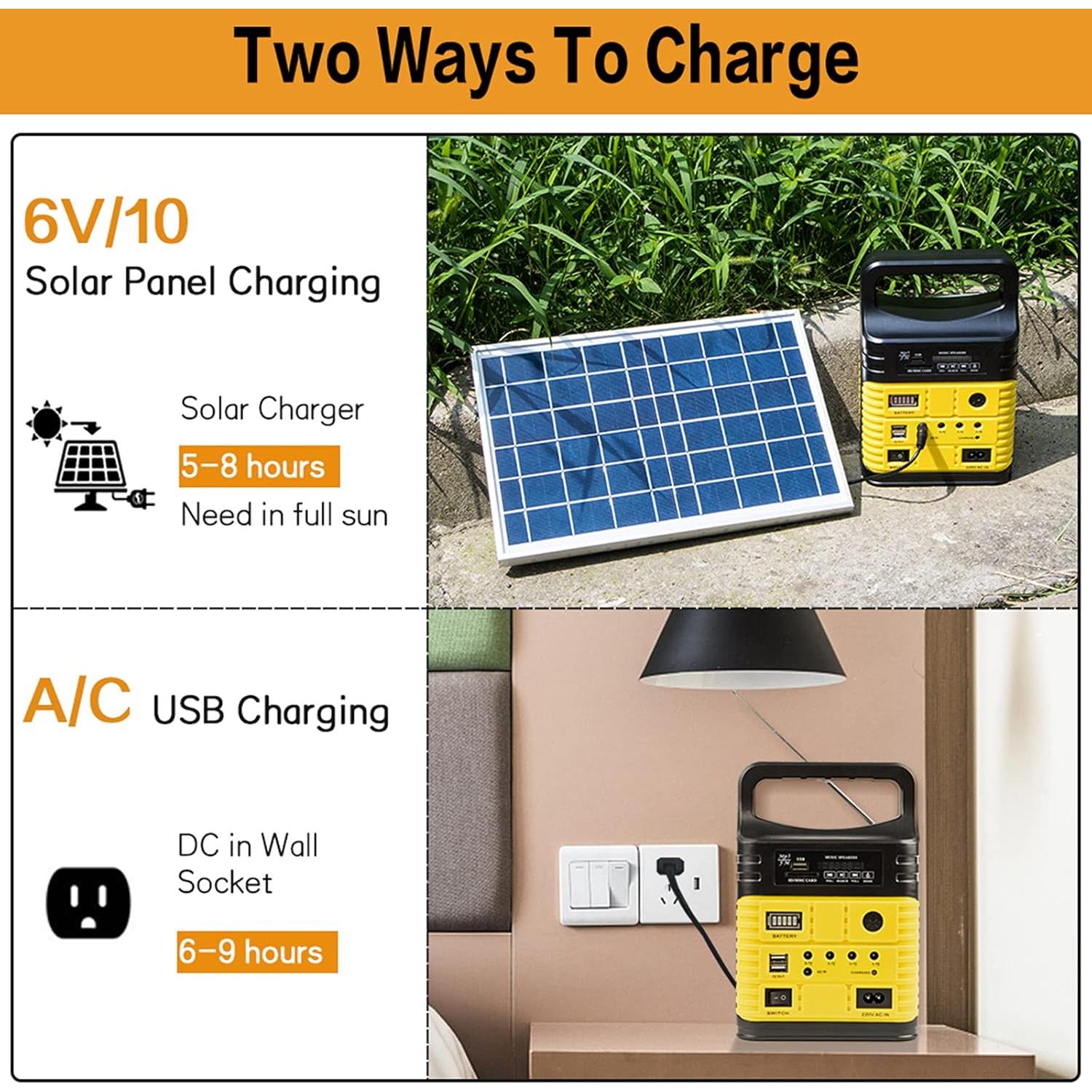 Generador Solar Upusa 10000mAh con Panel y 3 Lámparas LED