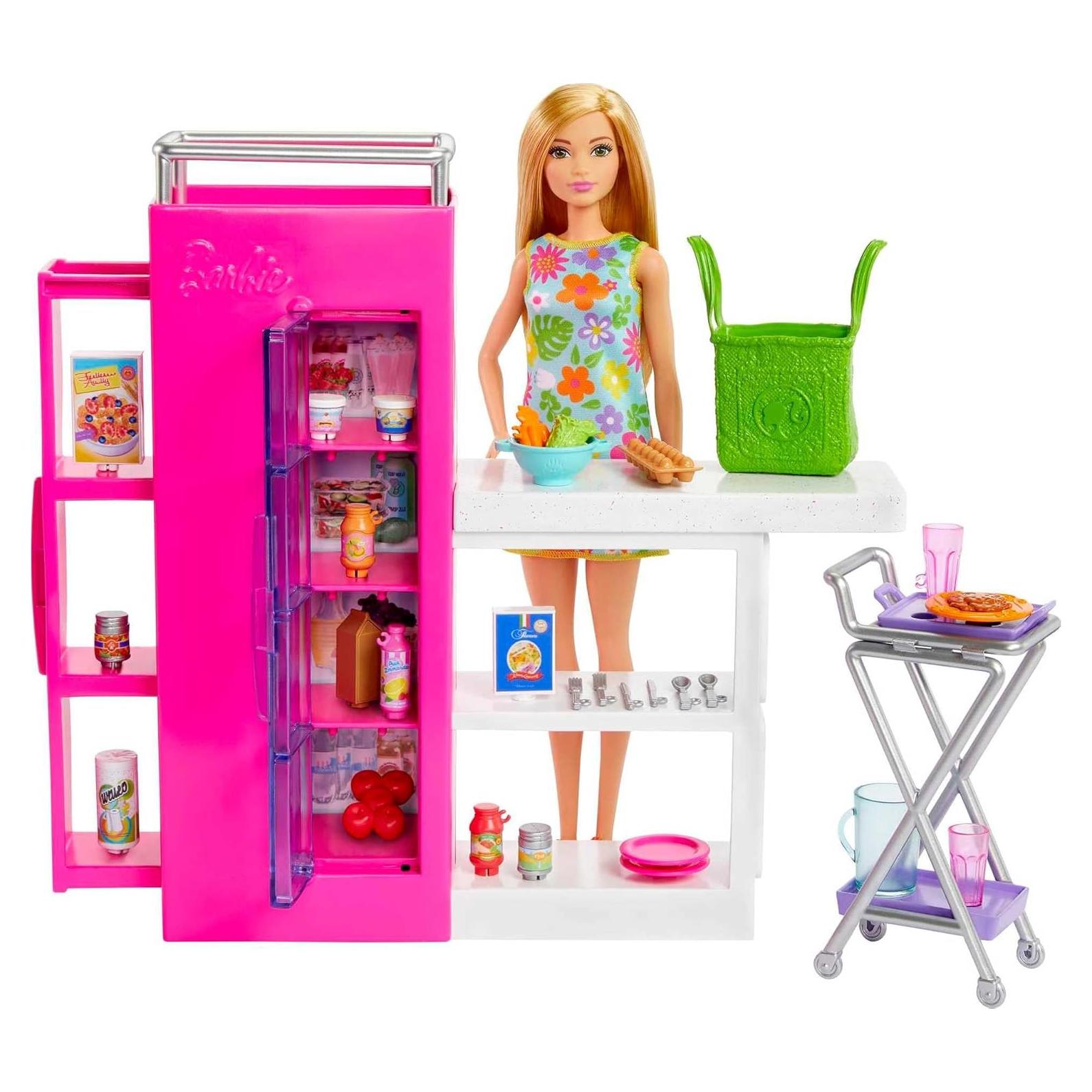 Juego de Alacena Barbie con 25+ Accesorios y Muñeca