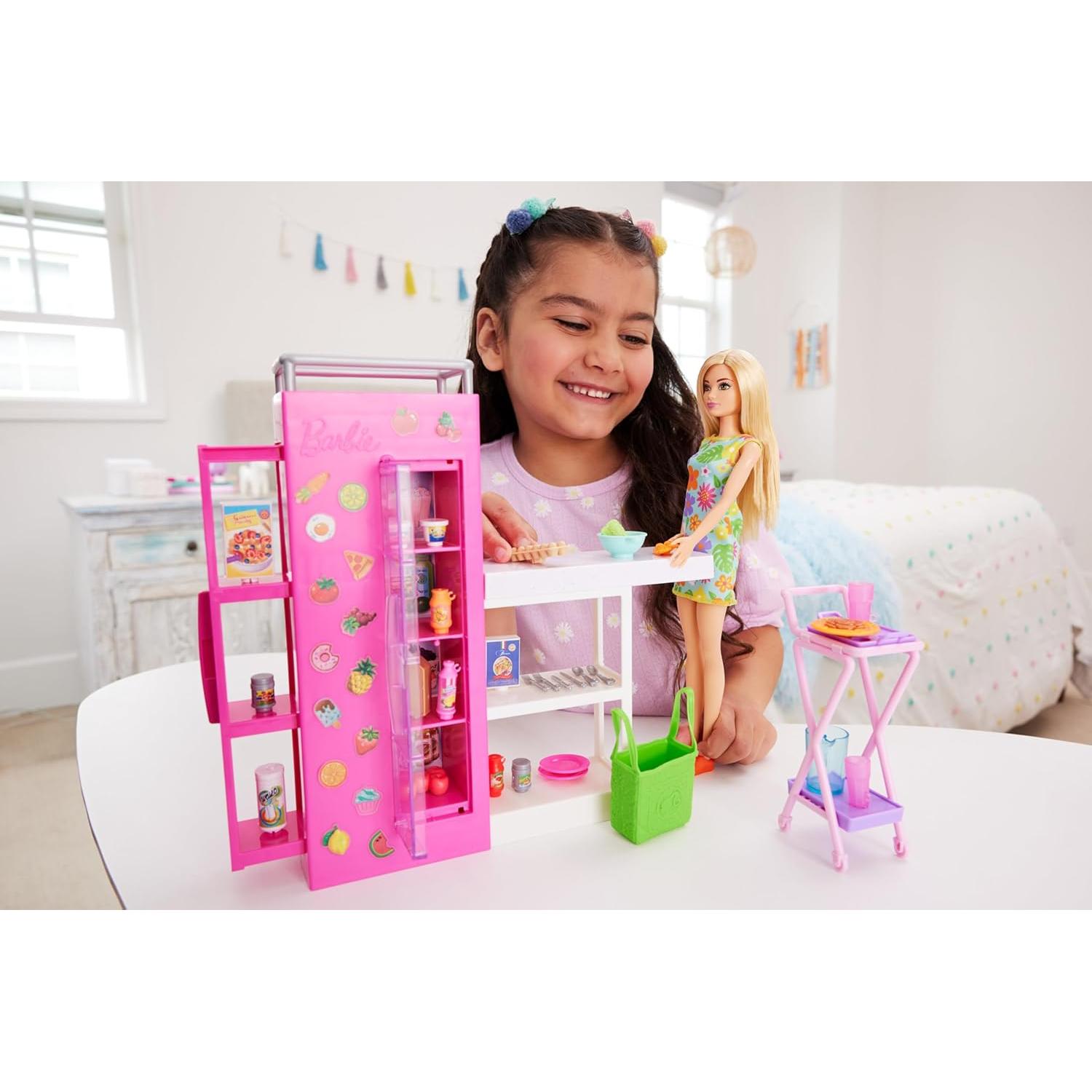 Juego de Alacena Barbie con 25+ Accesorios y Muñeca