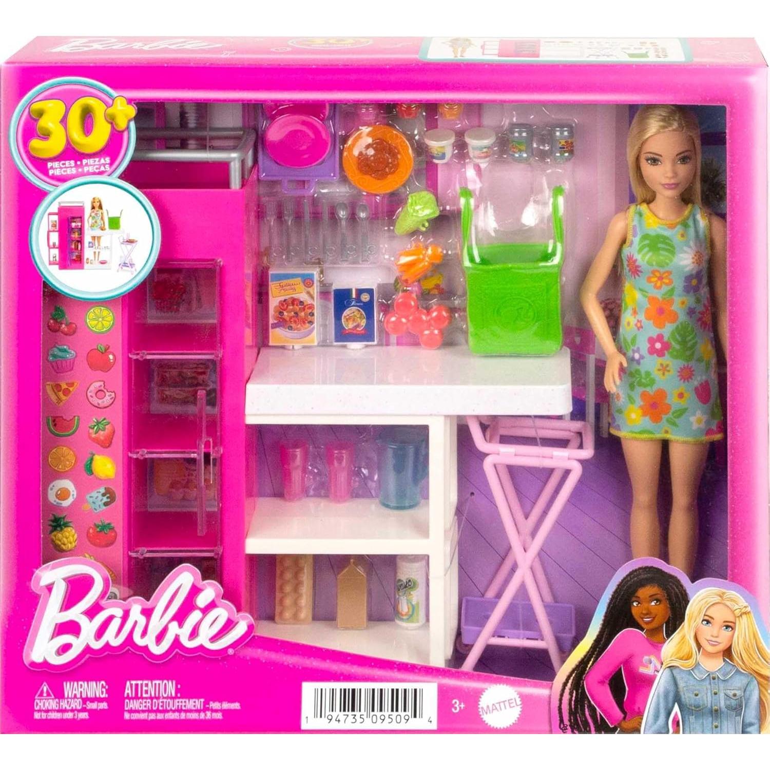 Juego de Alacena Barbie con 25+ Accesorios y Muñeca