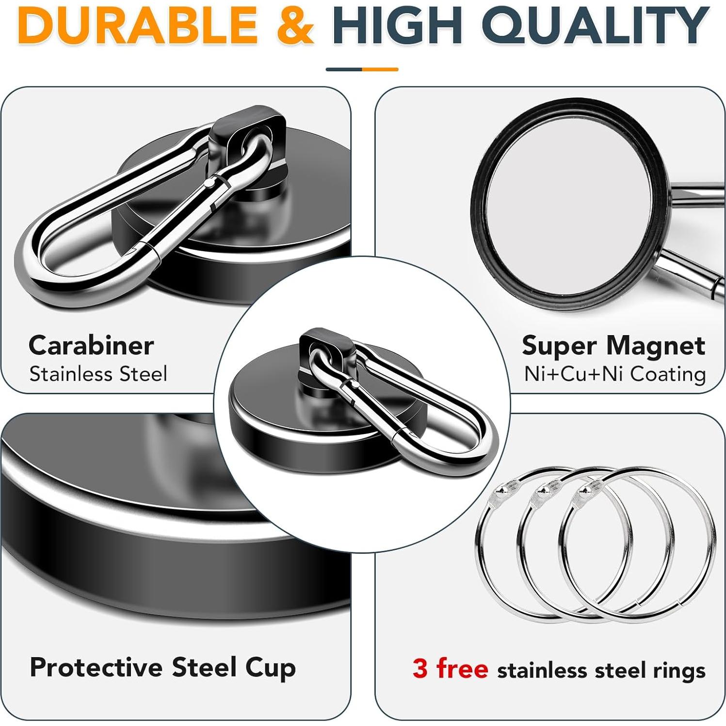 Ganchos Magnéticos MIKEDE 10 Pcs Alta Resistencia 49.9 kg