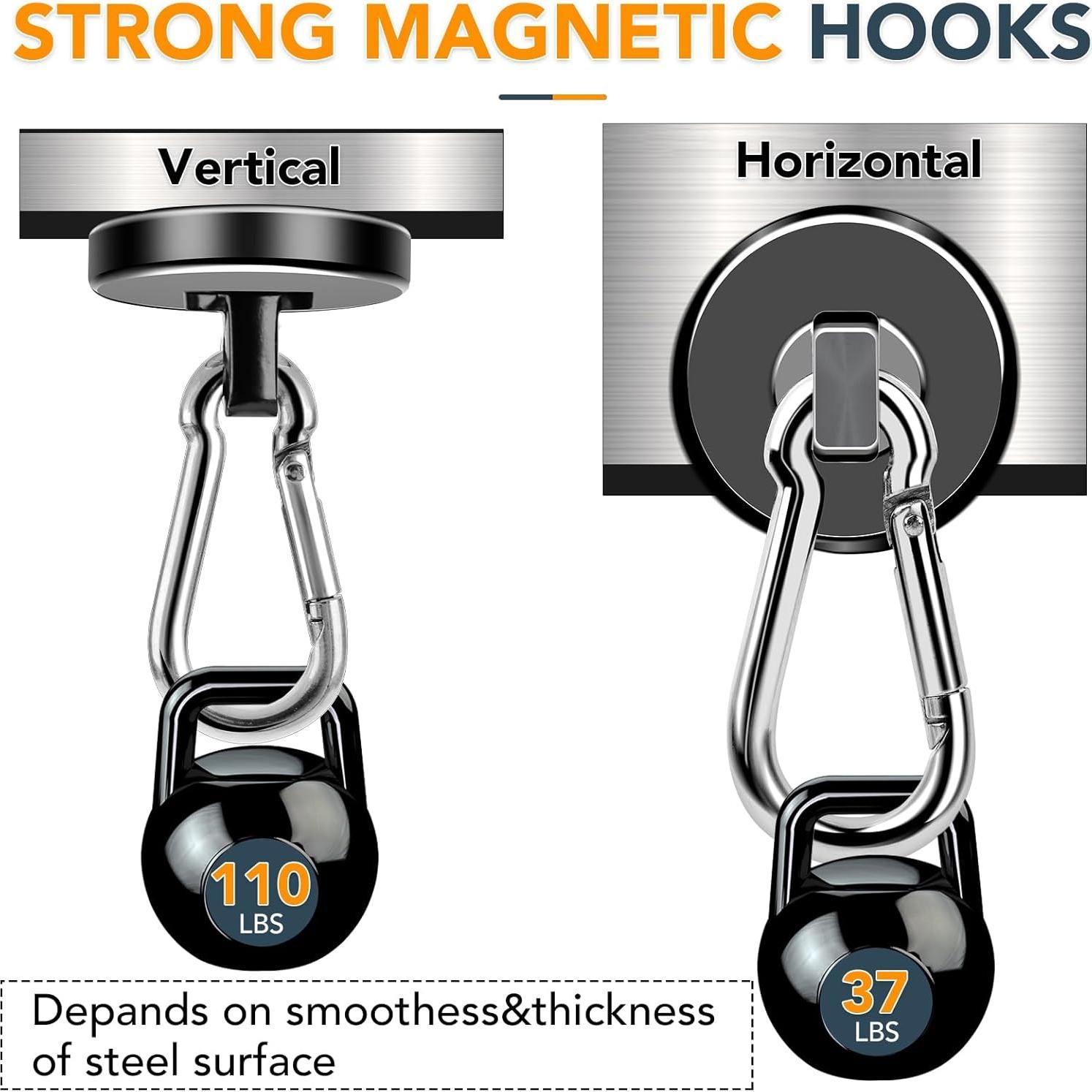 Ganchos Magnéticos MIKEDE 10 Pcs Alta Resistencia 49.9 kg