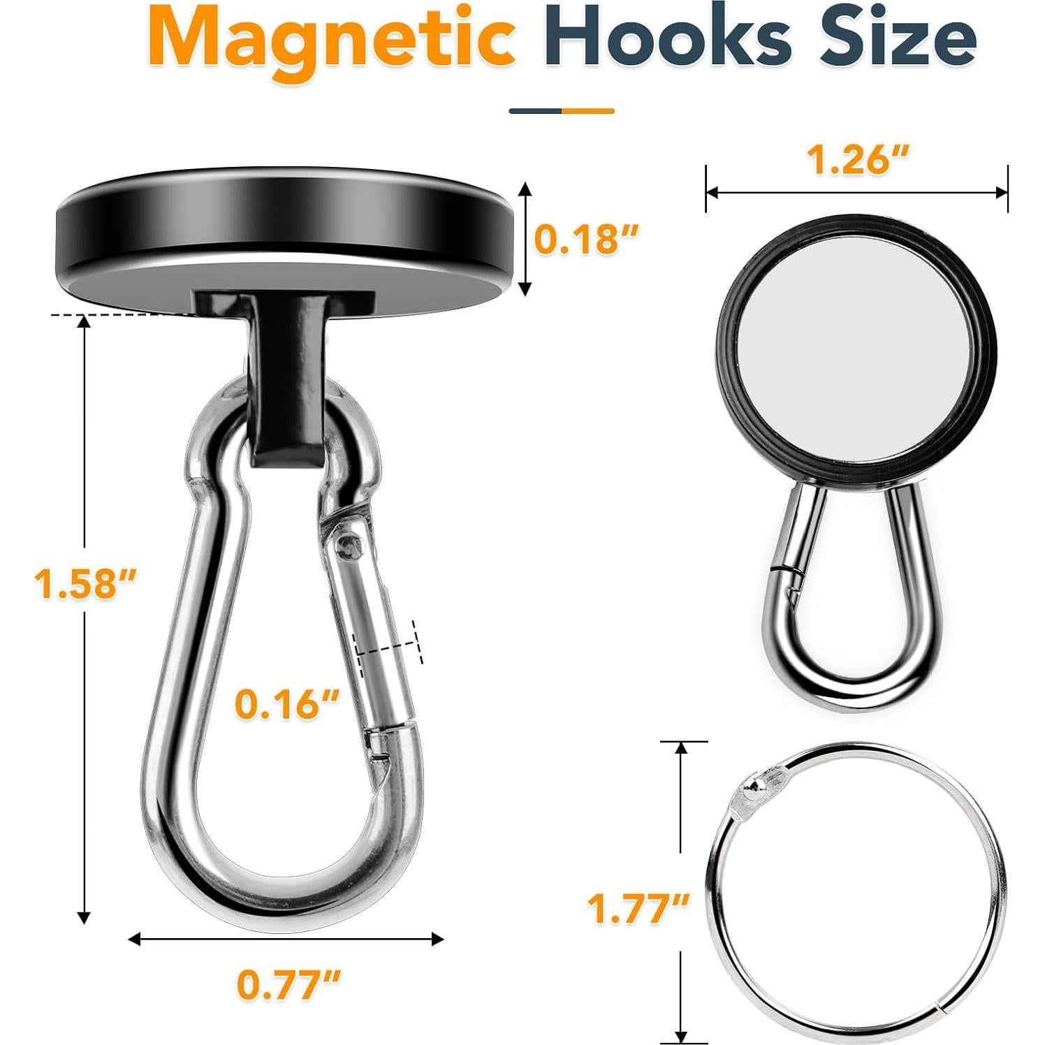 Ganchos Magnéticos MIKEDE 10 Pcs Alta Resistencia 49.9 kg