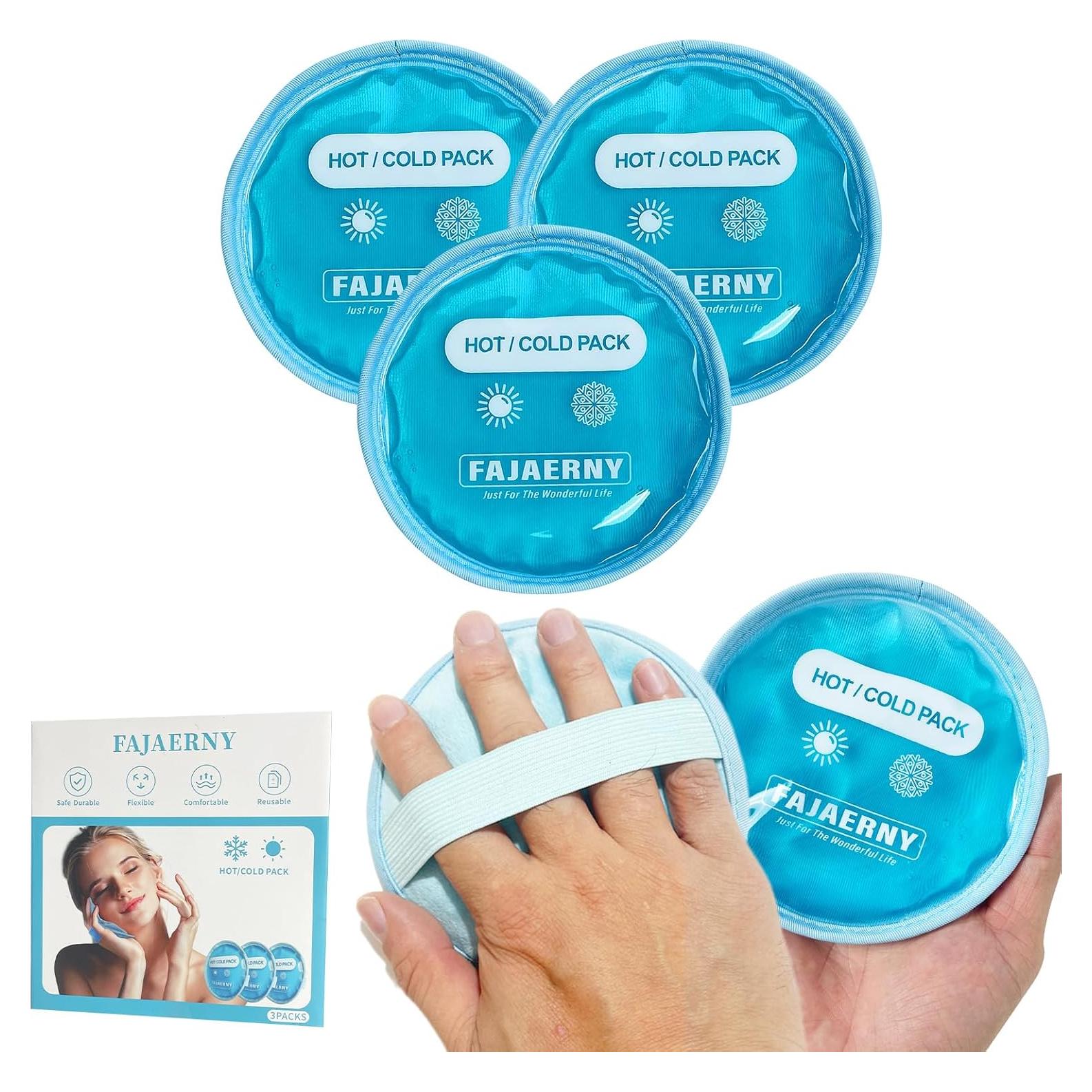 Paquete de Hielo Redondo Reutilizable FAJAERNY 12x12cm - 3 Unidades