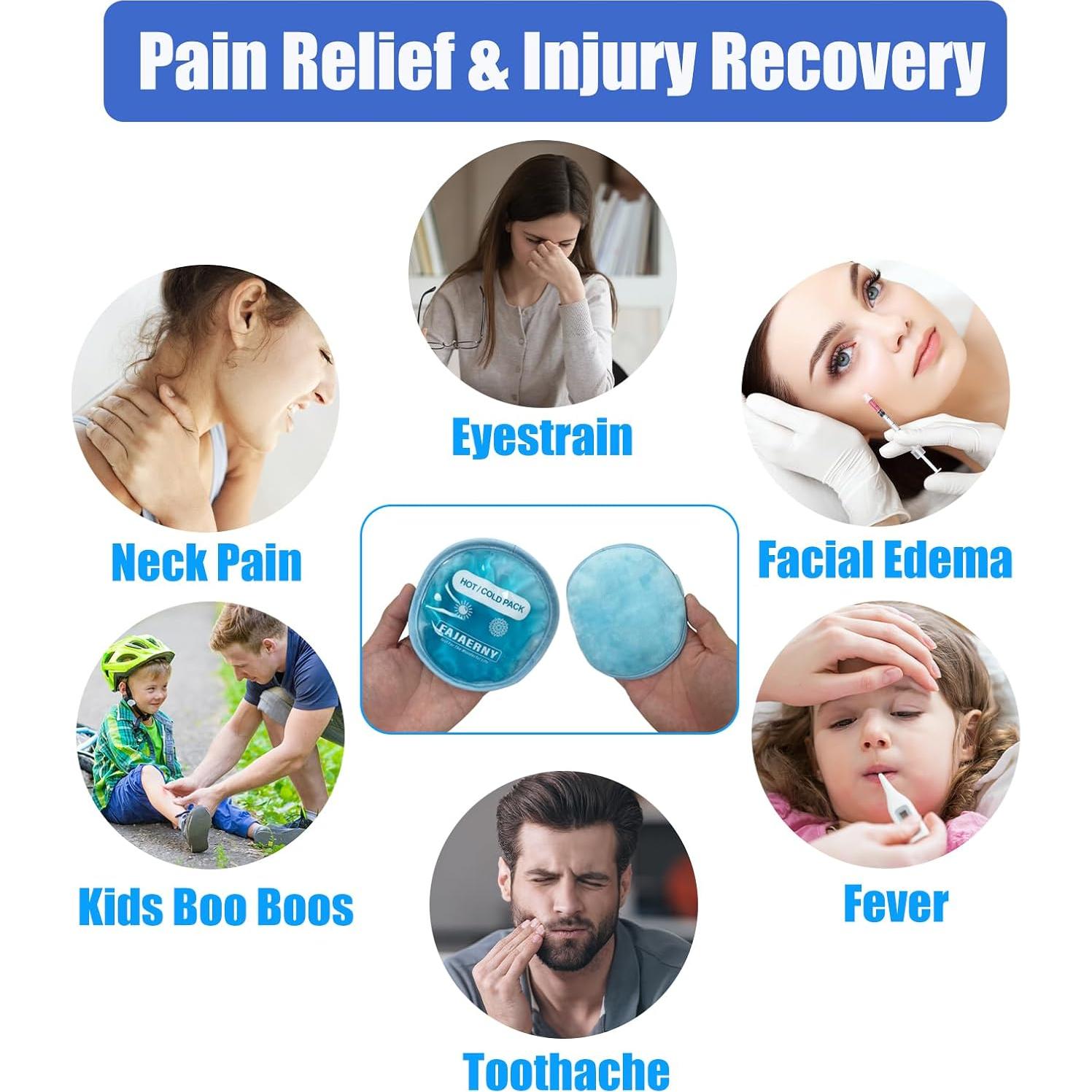 Paquete de Hielo Redondo Reutilizable FAJAERNY 12x12cm - 3 Unidades