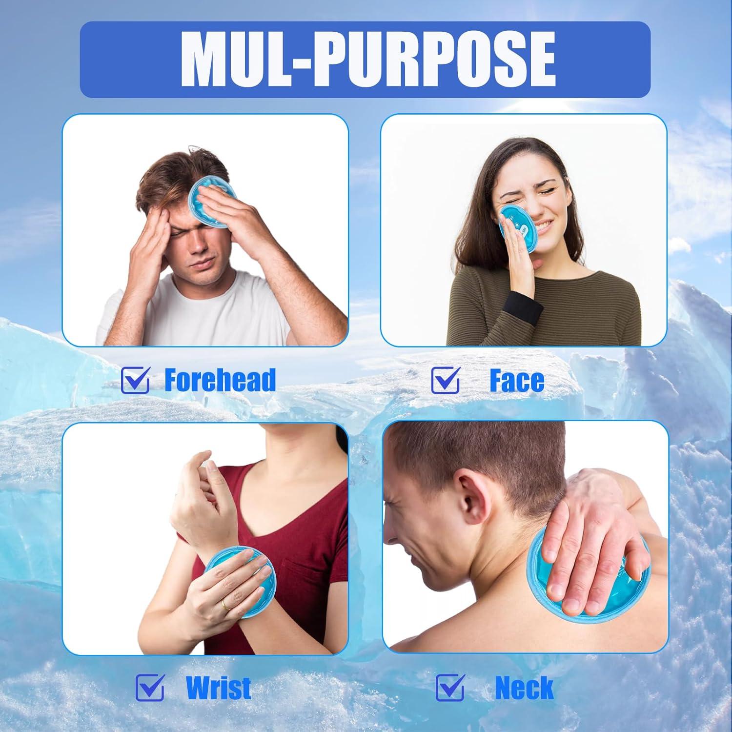 Paquete de Hielo Redondo Reutilizable FAJAERNY 12x12cm - 3 Unidades