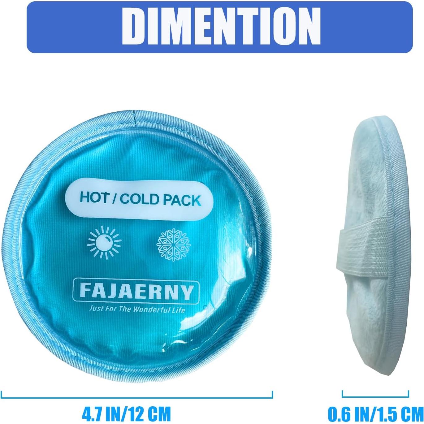 Paquete de Hielo Redondo Reutilizable FAJAERNY 12x12cm - 3 Unidades