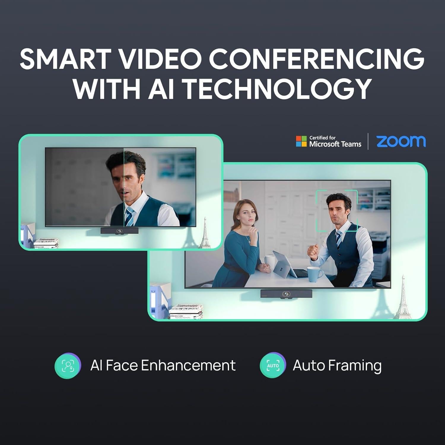 Cámara de Conferencia USB 4K Yealink UVC34 - Audio y AI