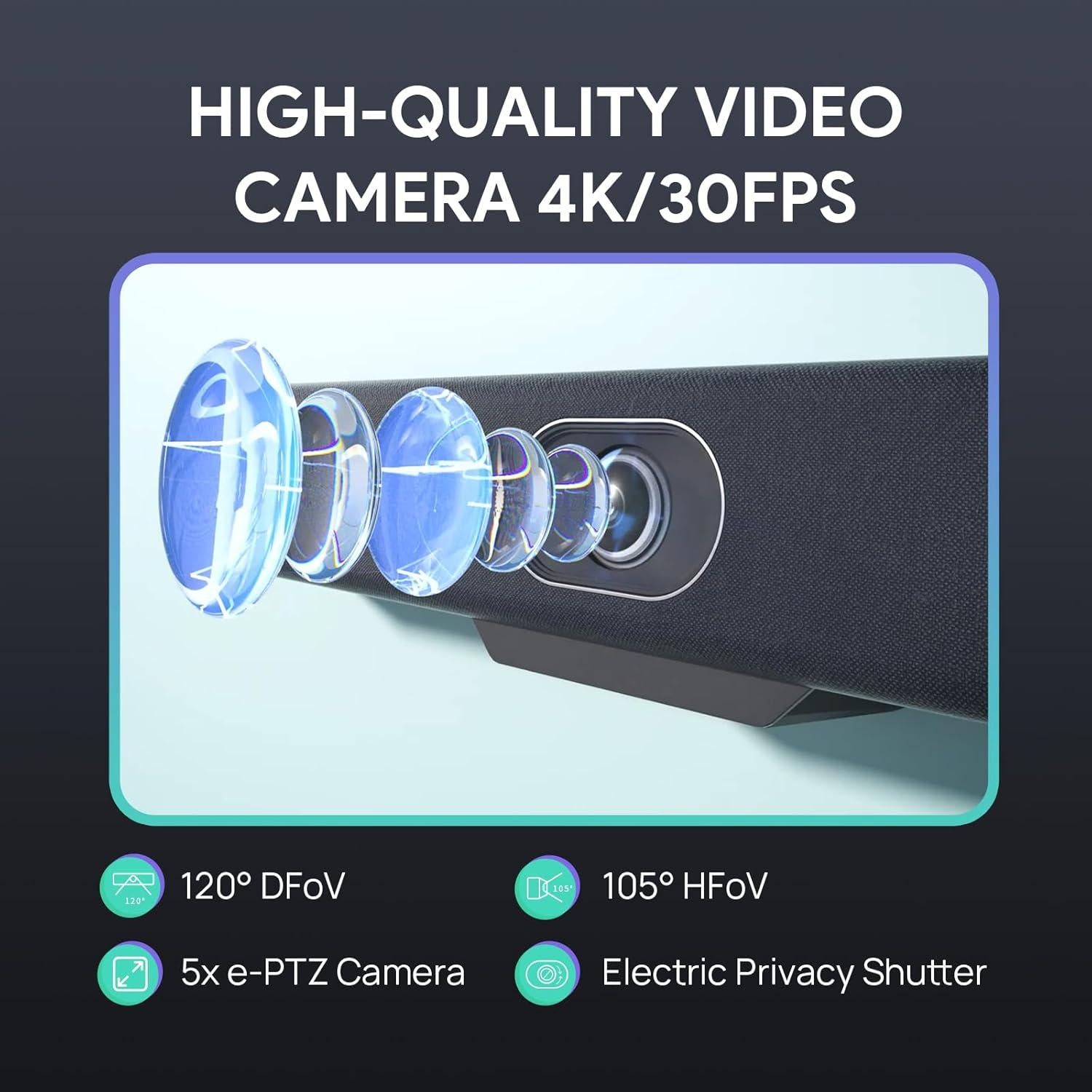 Cámara de Conferencia USB 4K Yealink UVC34 - Audio y AI