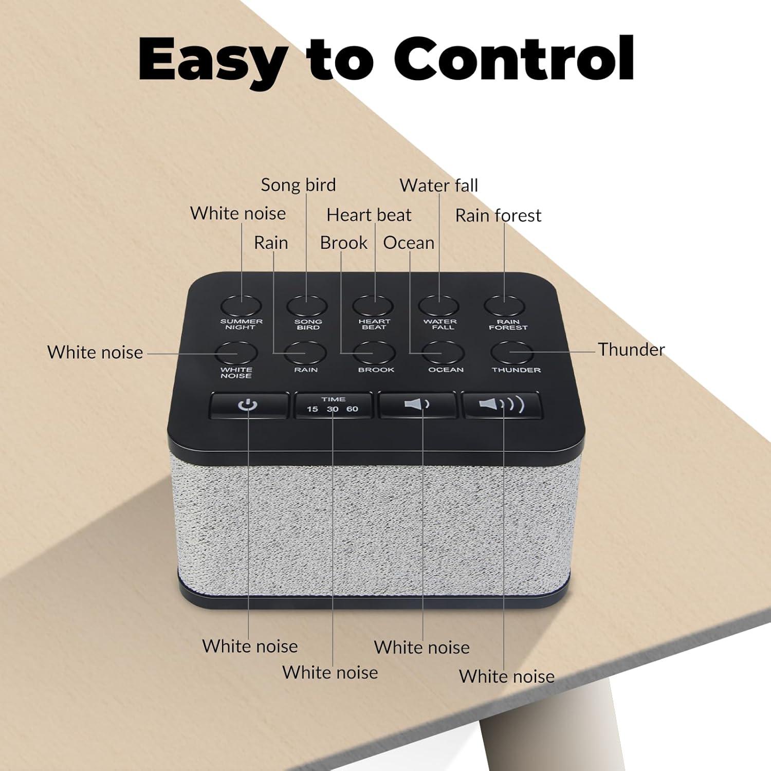 Máquina de Sonido Blanco HONGUT 10 Sonidos Naturales Portátil