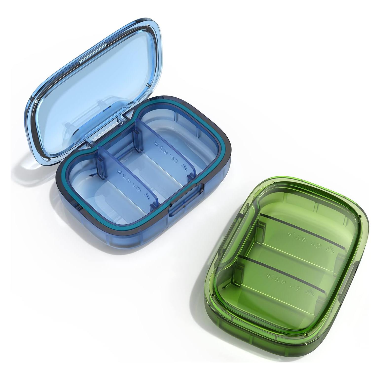 Organizador de Pastillas TecQach 3 Compartimentos Verde/Azul