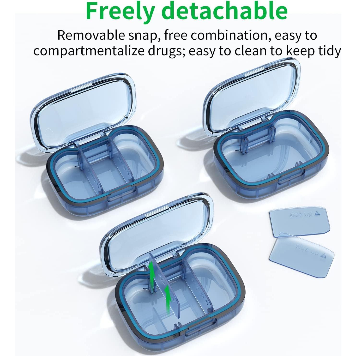 Organizador de Pastillas TecQach 3 Compartimentos Verde/Azul