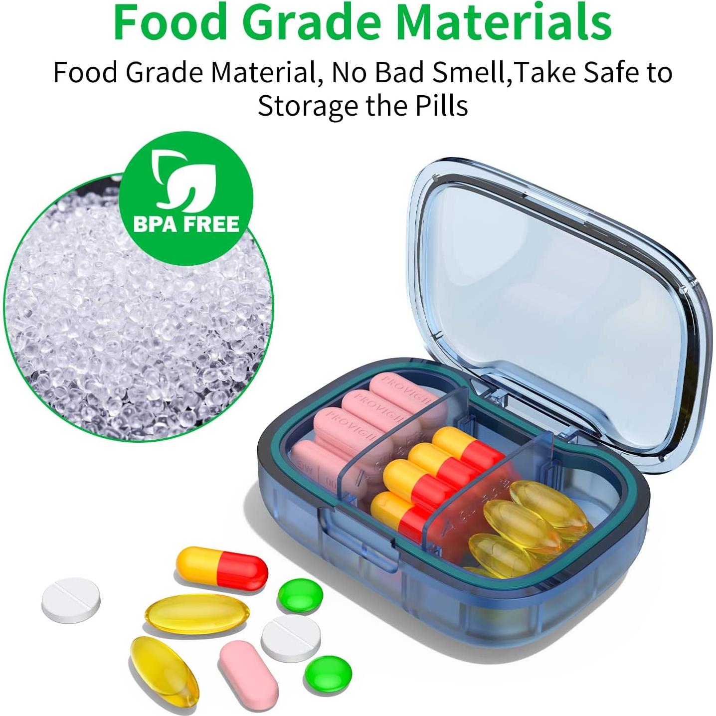 Organizador de Pastillas TecQach 3 Compartimentos Verde/Azul