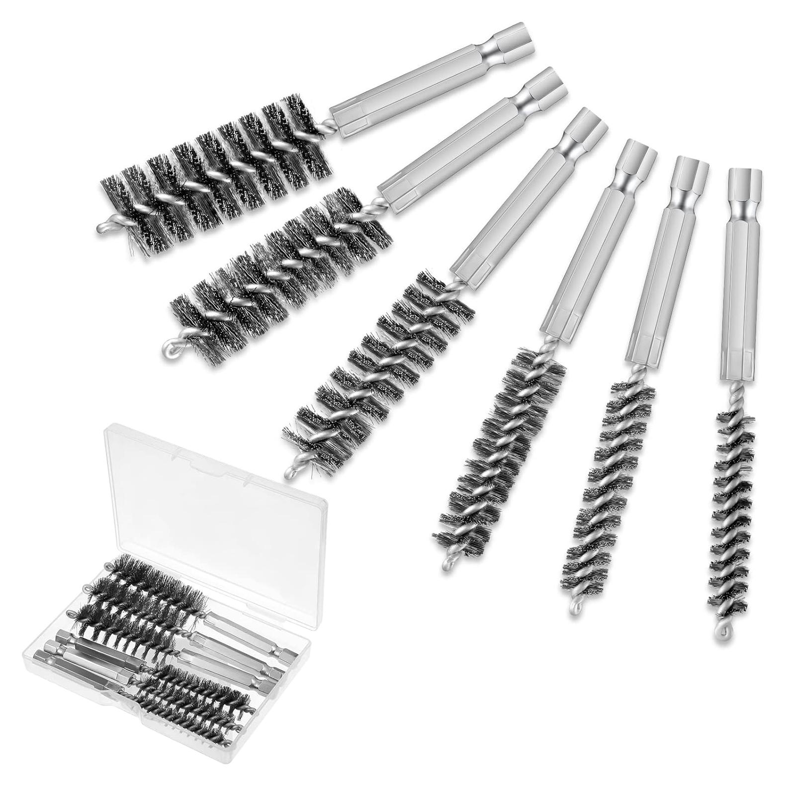 6 Cepillos de Agujero Patelai Acero Inoxidable 8-19 mm