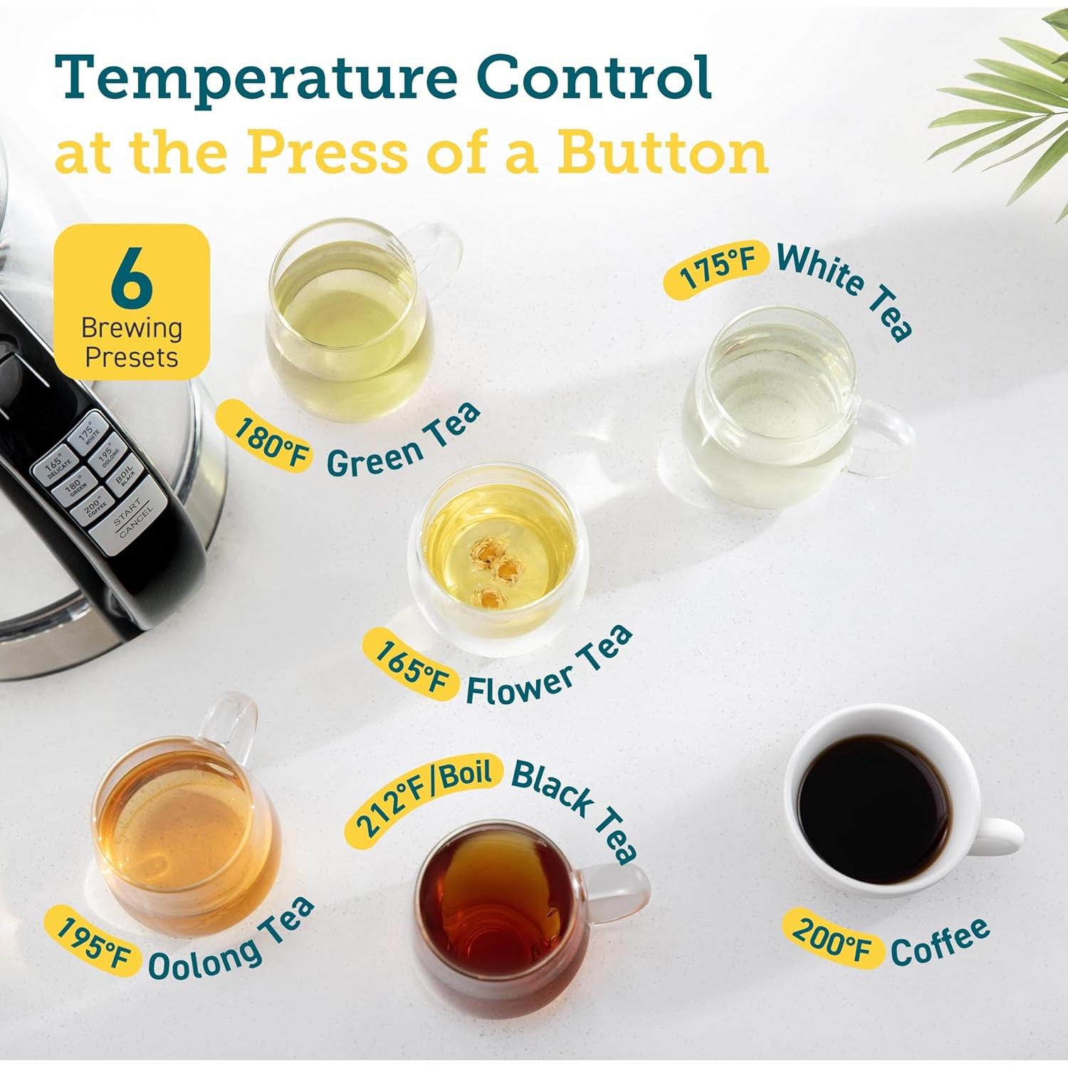 Hervidor Eléctrico COSORI 1.7L con Control de Temperatura
