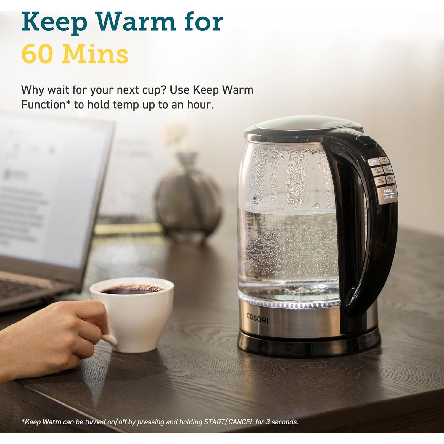 Hervidor Eléctrico COSORI 1.7L con Control de Temperatura