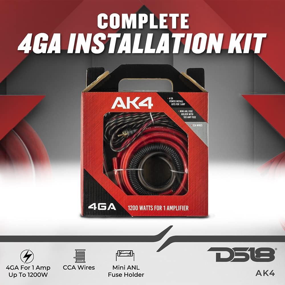 Kit de Cableado para Amplificador DS18 AK4 1200W 4 Gauge