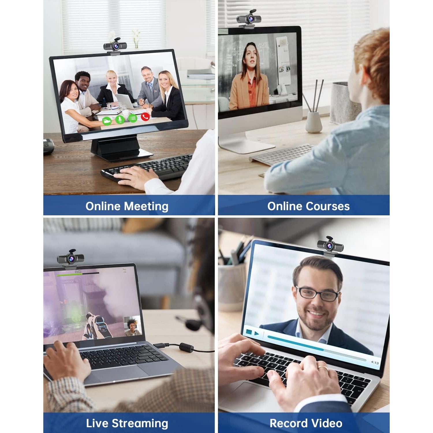 Cámara web GoSpace W5-B 1080P USB con micrófono y 3D