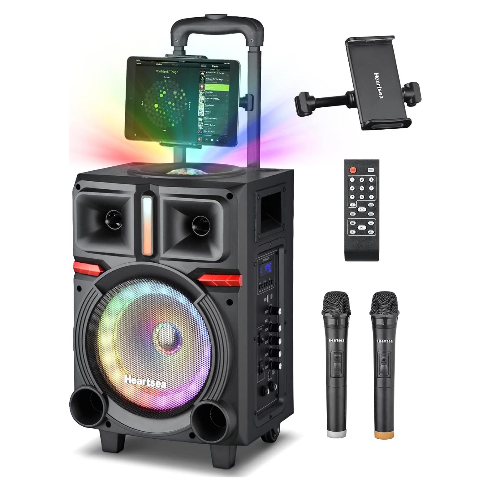 Máquina de Karaoke HEARTSEA HS-8P Bluetooth con 2 Micrófonos