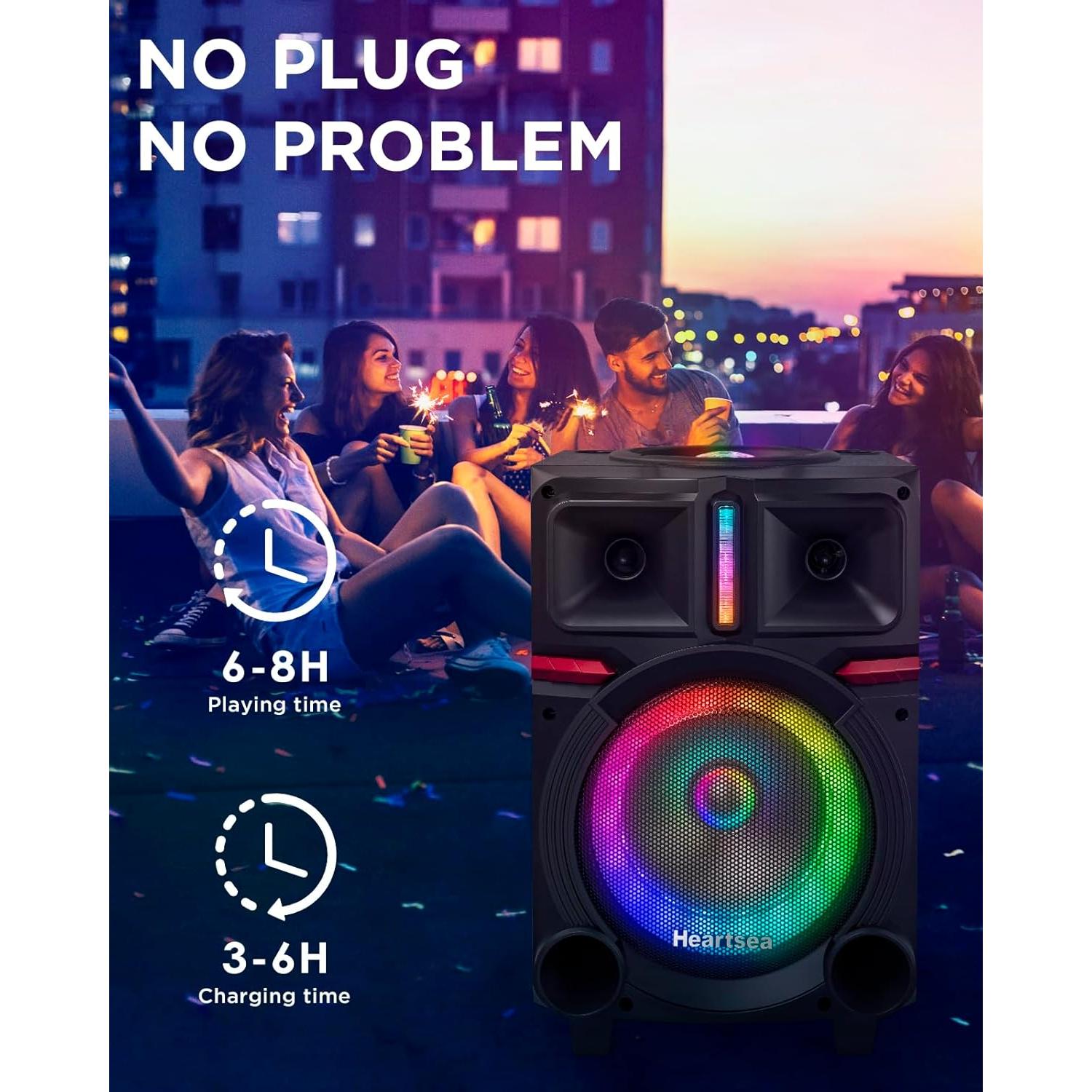 Máquina de Karaoke HEARTSEA HS-8P Bluetooth con 2 Micrófonos