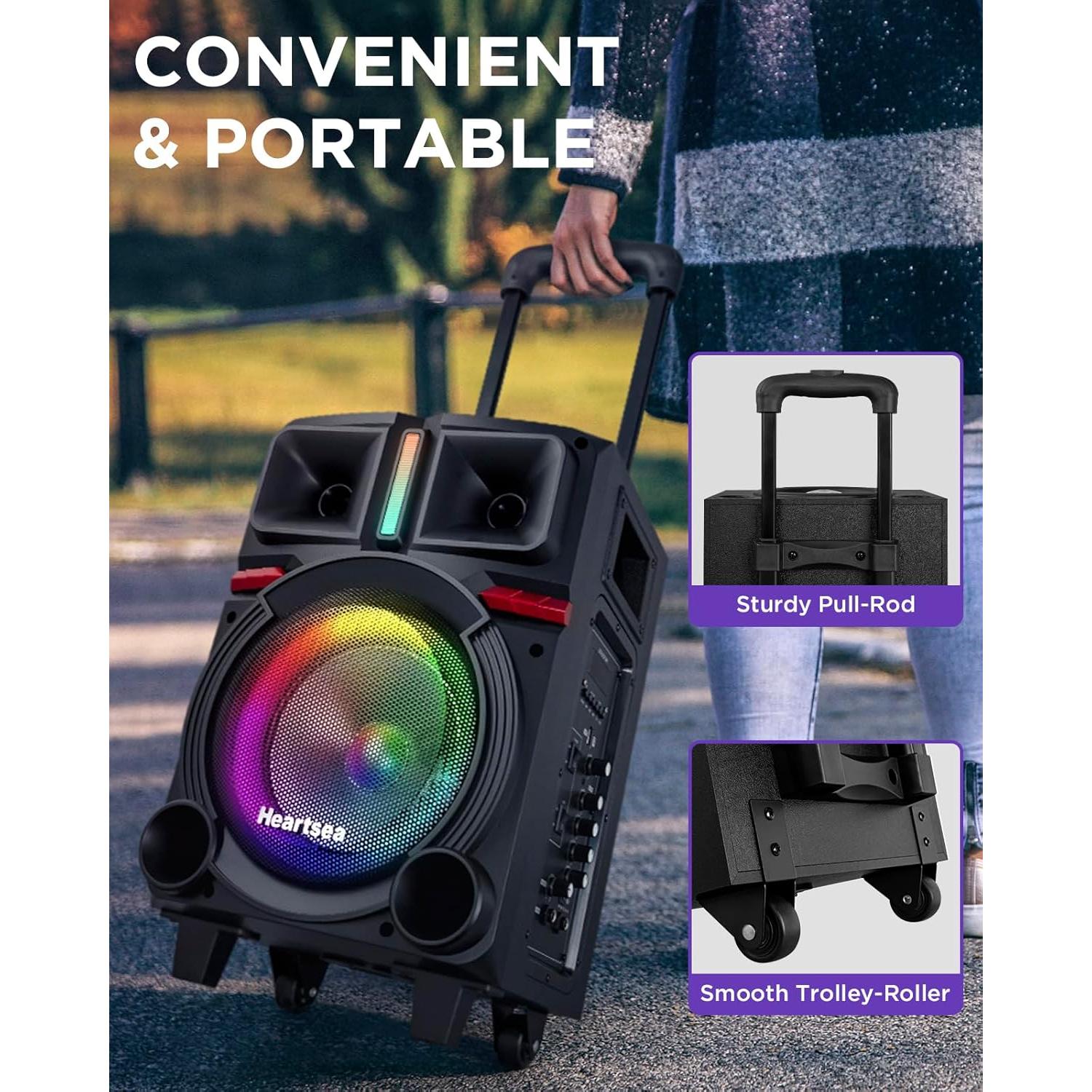 Máquina de Karaoke HEARTSEA HS-8P Bluetooth con 2 Micrófonos