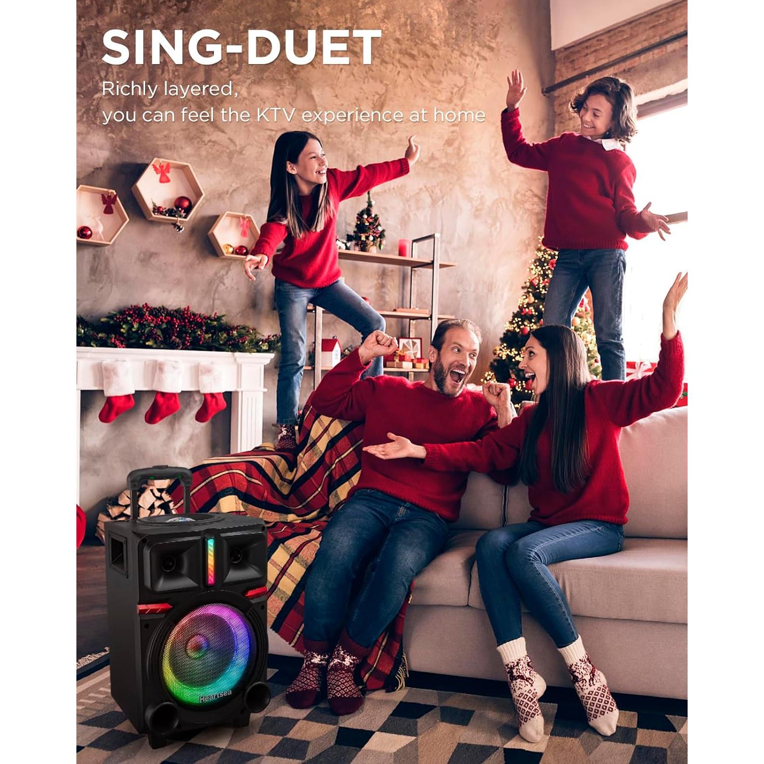 Máquina de Karaoke HEARTSEA HS-8P Bluetooth con 2 Micrófonos