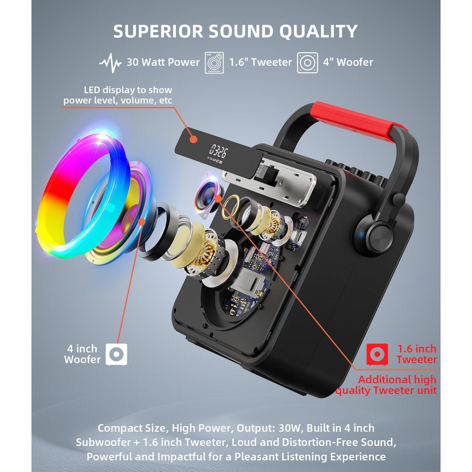 Máquina de Karaoke K300 con 2 Micrófonos y Bluetooth