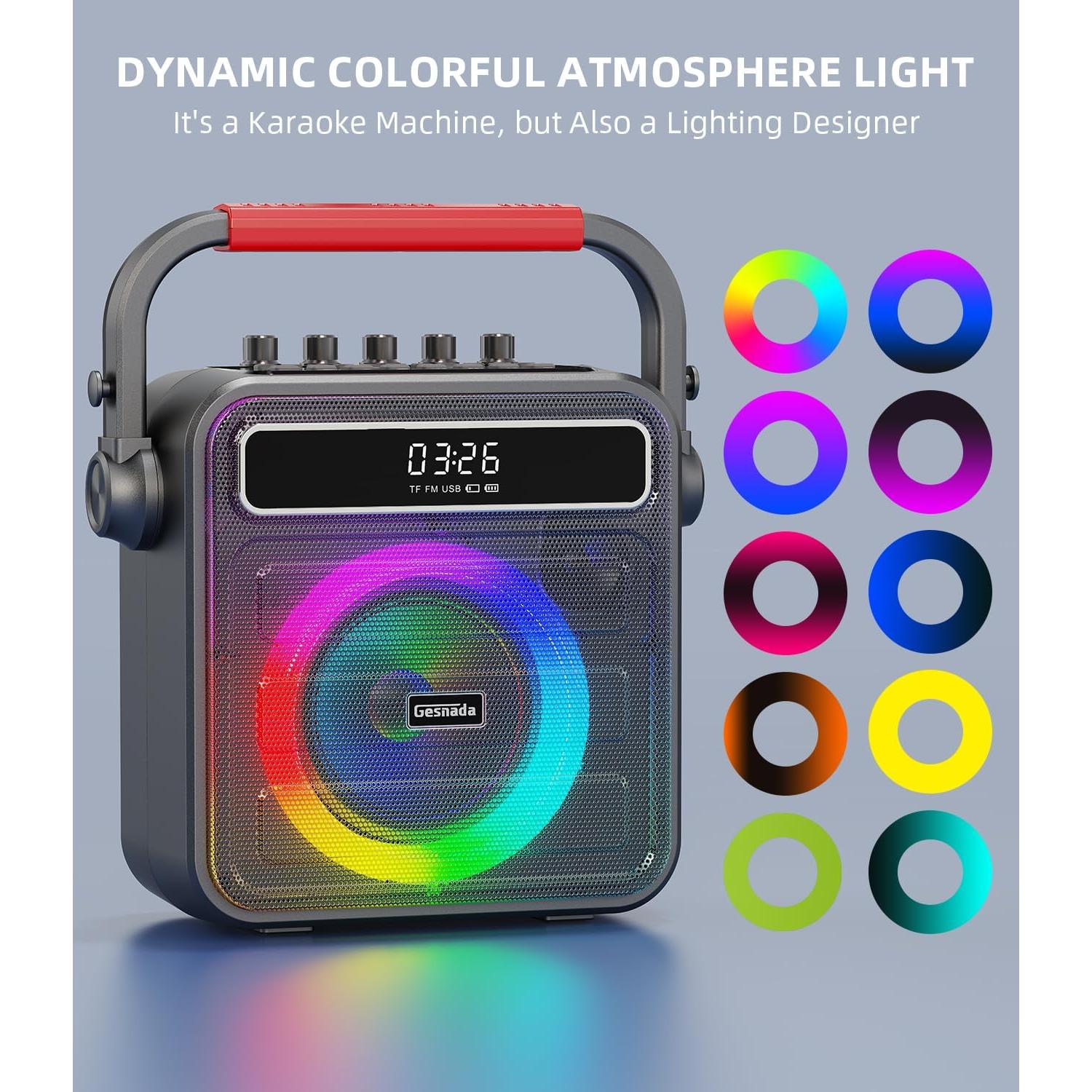 Máquina de Karaoke K300 con 2 Micrófonos y Bluetooth