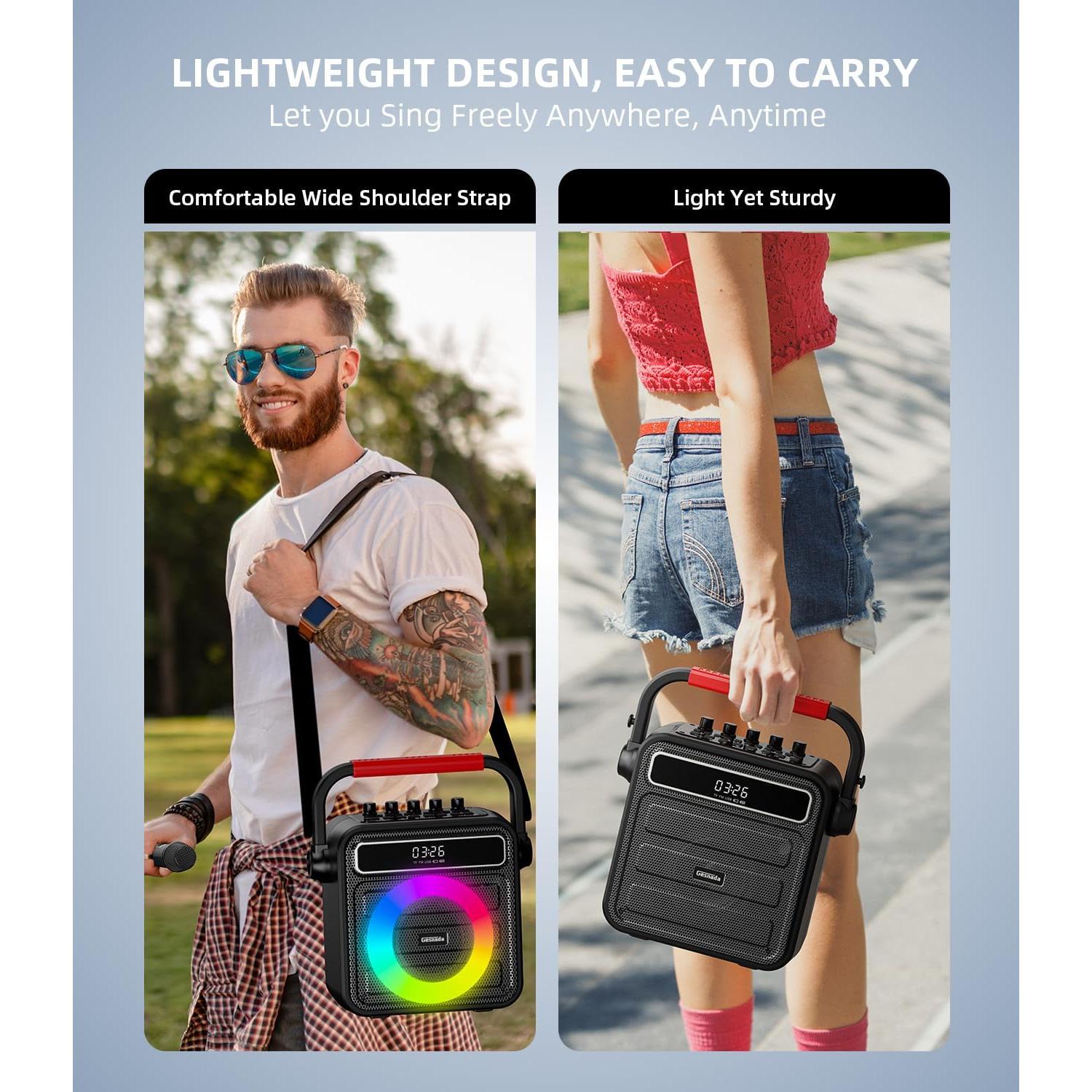 Máquina de Karaoke K300 con 2 Micrófonos y Bluetooth