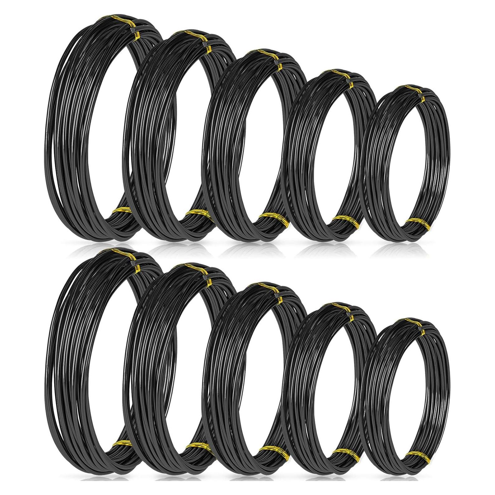 10 Rollos Alambres Bonsái Aluminio Hotop 5 Tamaños 164 m