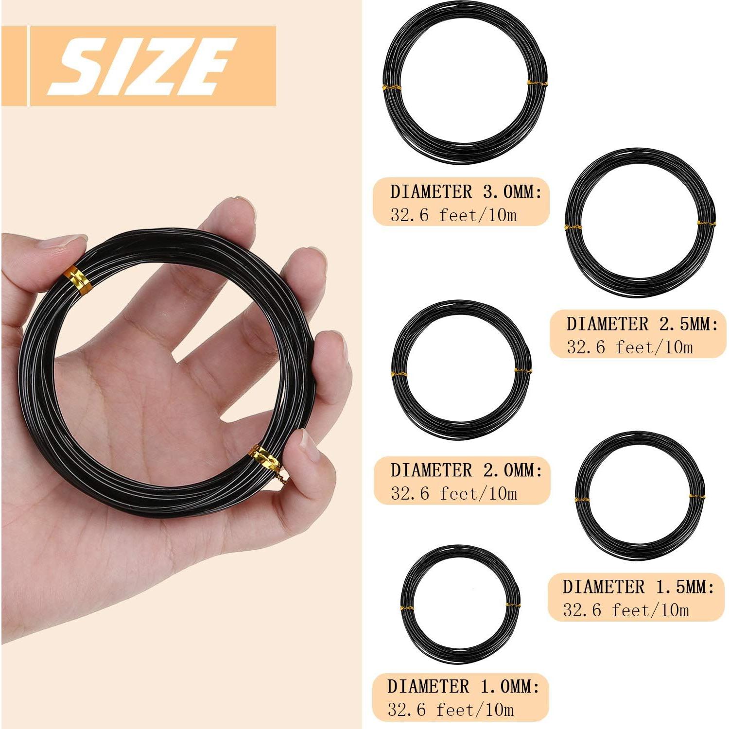 10 Rollos Alambres Bonsái Aluminio Hotop 5 Tamaños 164 m