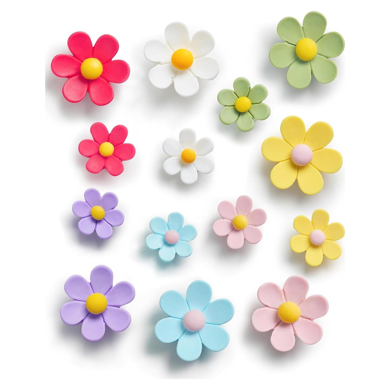 Imanes de Nevera Mymazn 14 Piezas Coloridos 3D Flor