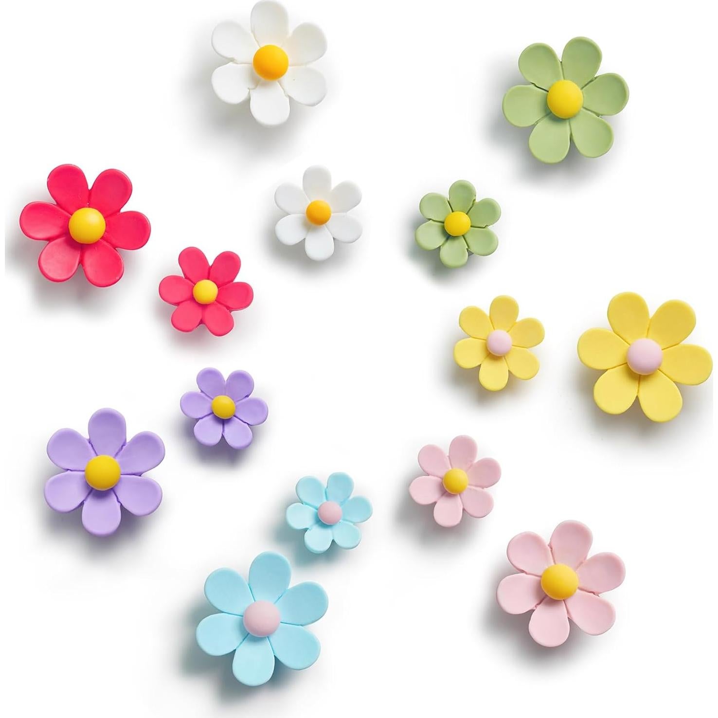 Imanes de Nevera Mymazn 14 Piezas Coloridos 3D Flor