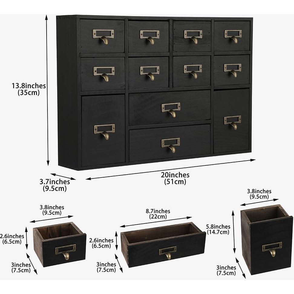 Gabinete de Boticario PACKGILO 12 Cajones Madera Vintage