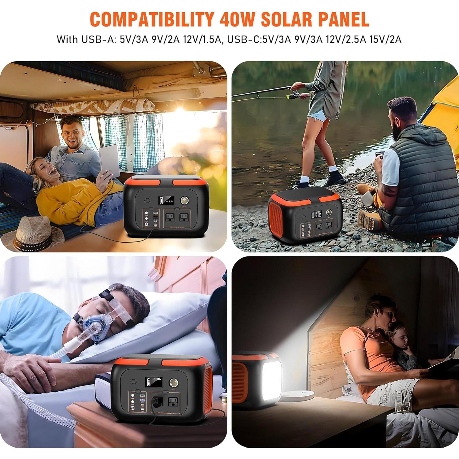 Estación de Energía Portátil SinKeu G600 600W 296Wh para Camping