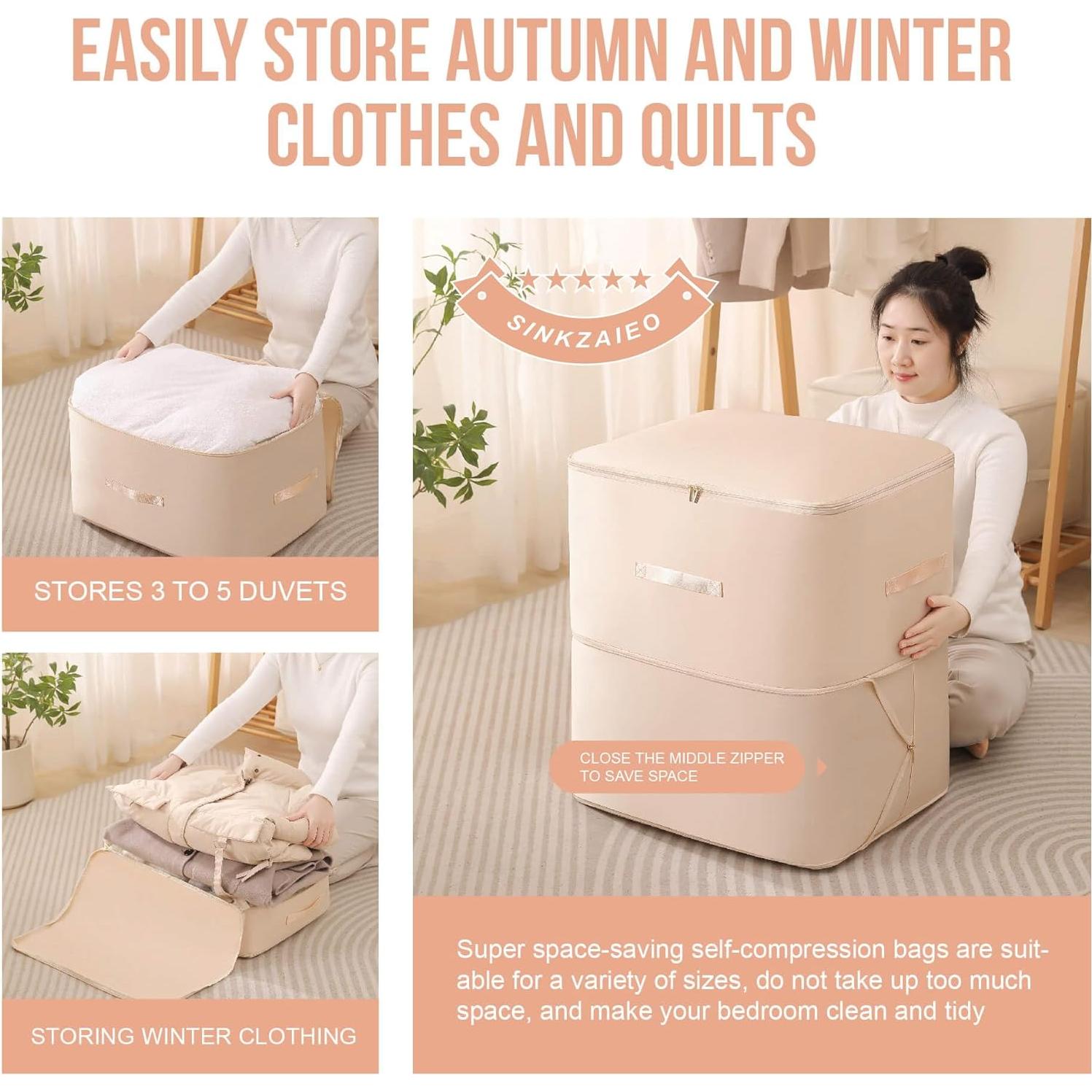 Organizador de Compresión Sinkzaico 53.8x41.1x30 cm Albaricoque