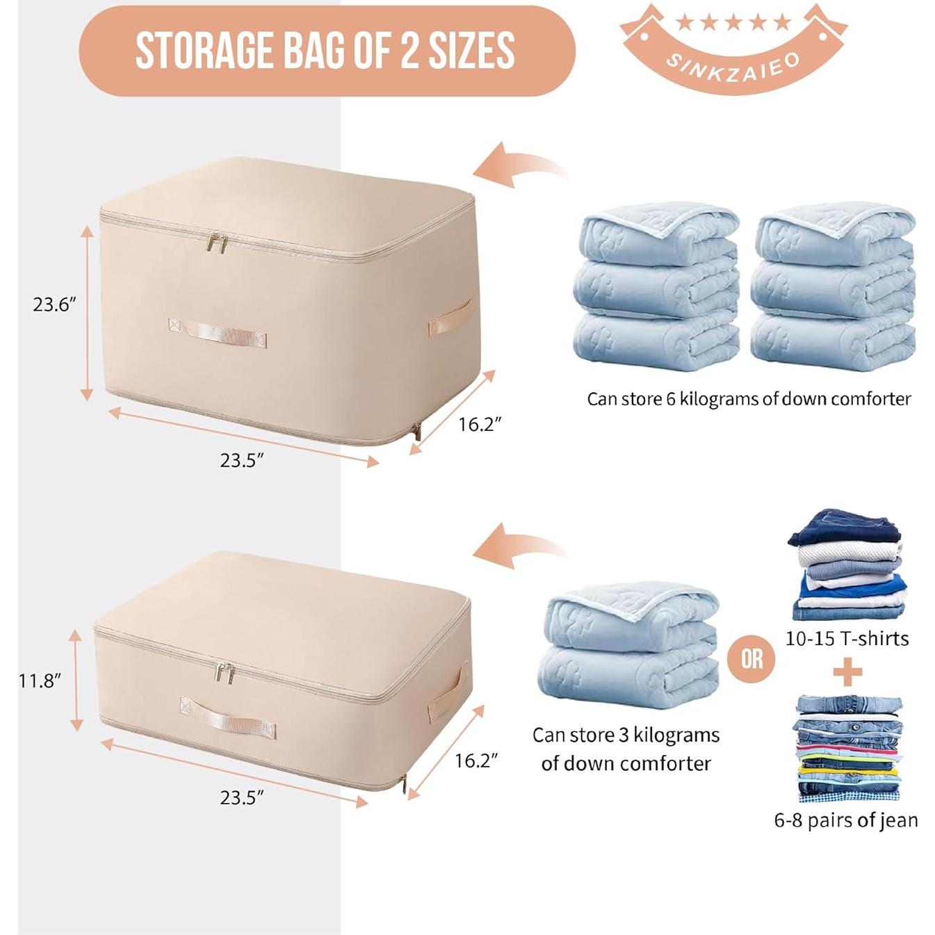 Organizador de Compresión Sinkzaico 53.8x41.1x30 cm Albaricoque