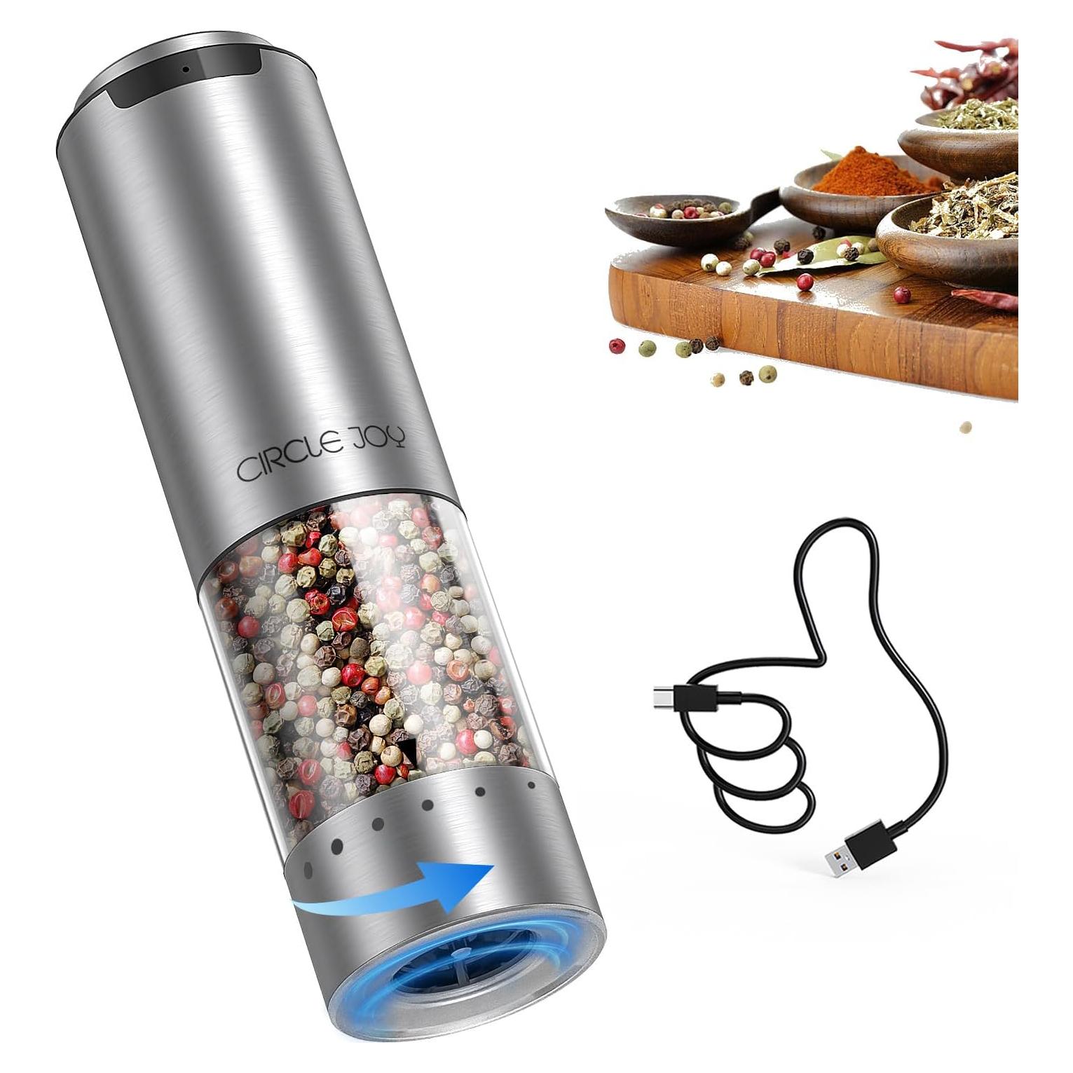 Molinillo de Pimienta Eléctrico CIRCLE JOY Acero Inoxidable 95ml