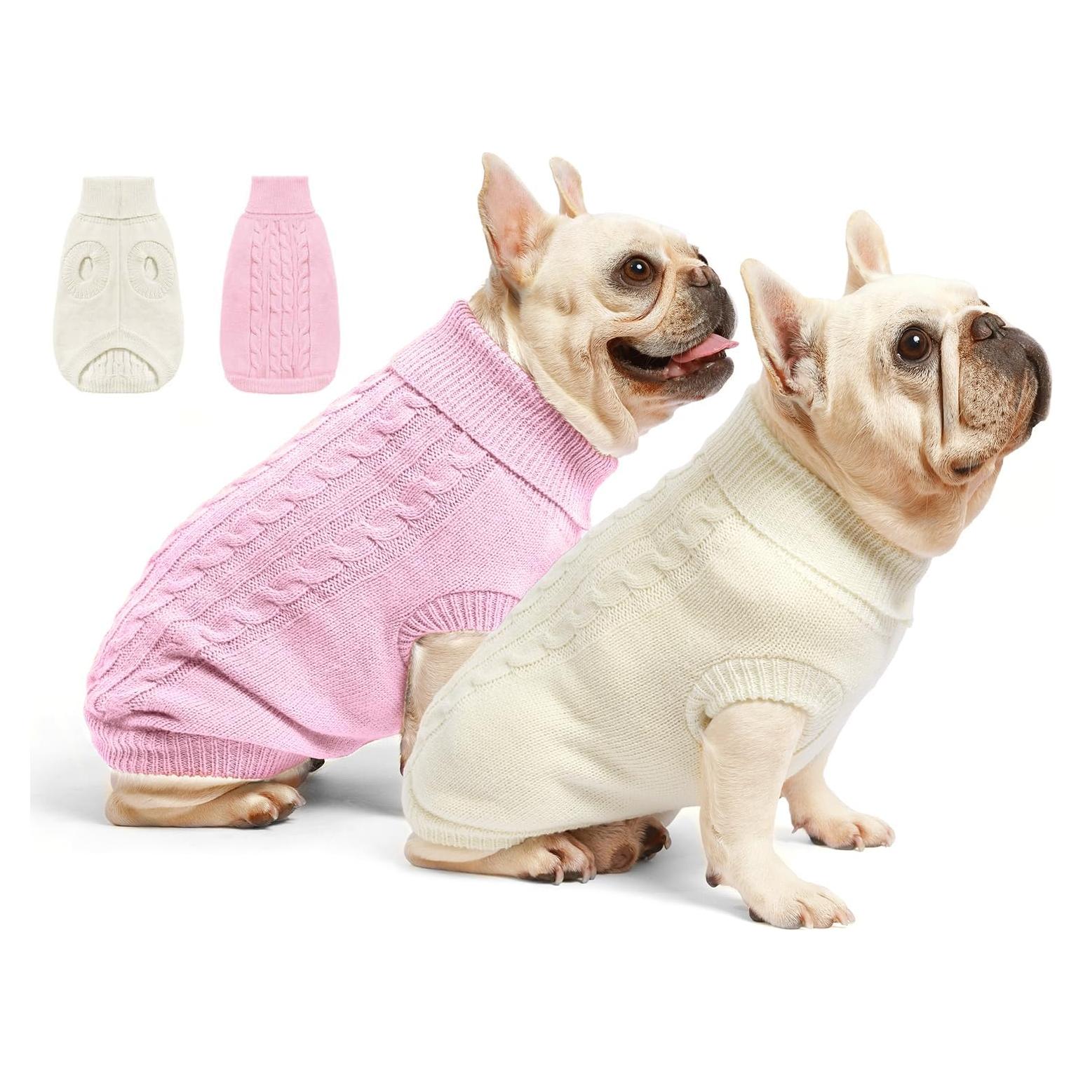 2 Suéteres para Perros Pequeños Roseelk - Ropa Cálida Invierno