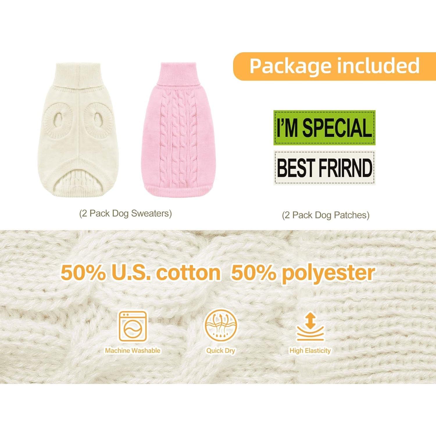 2 Suéteres para Perros Pequeños Roseelk - Ropa Cálida Invierno