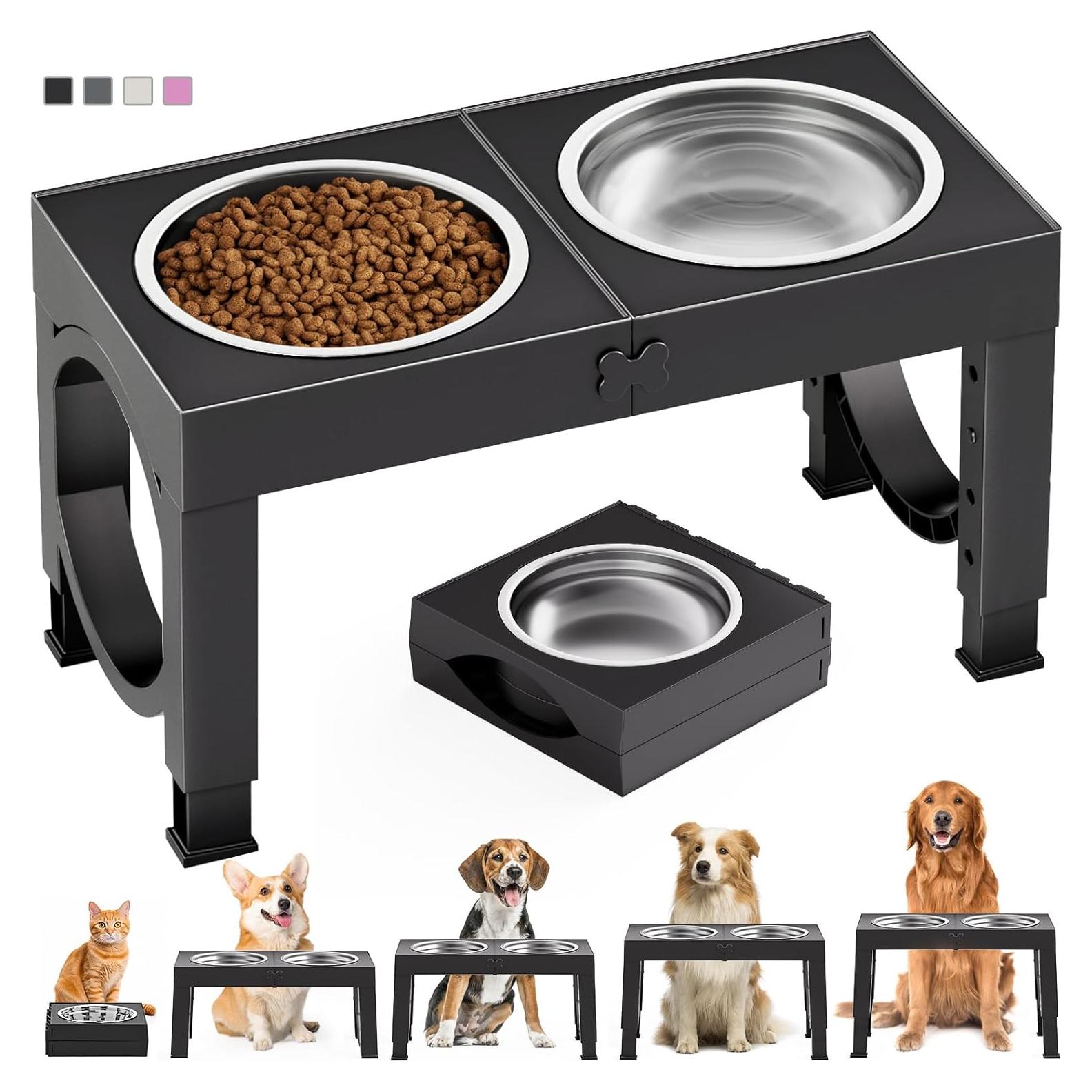 Soporte Elevado para Perros XiaZ Ajustable 4 Alturas Negro